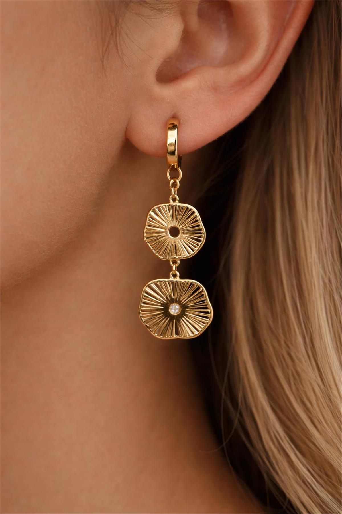 14 Ayar Gold Uzay Model Küpe 