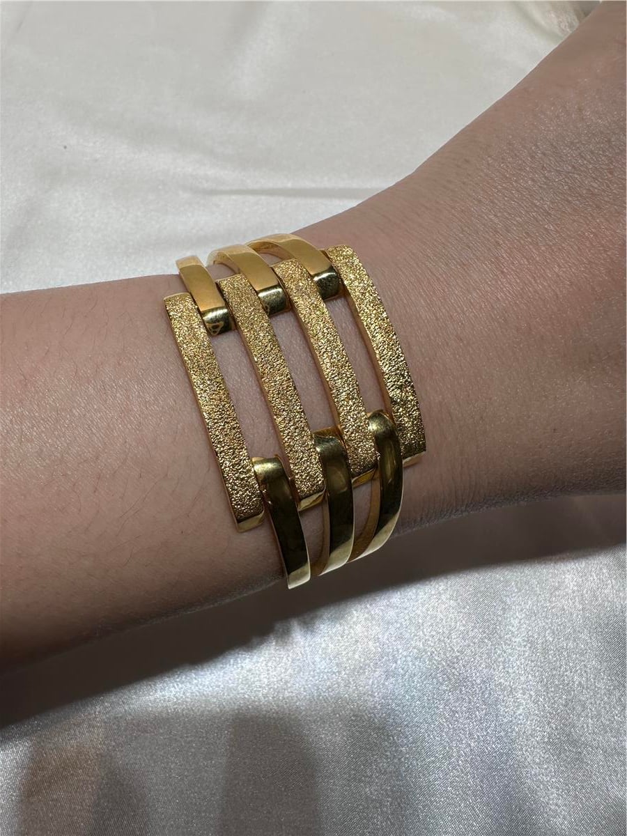 24 Ayar Gold Kaburga Model Geniş İtal  Kelepçe