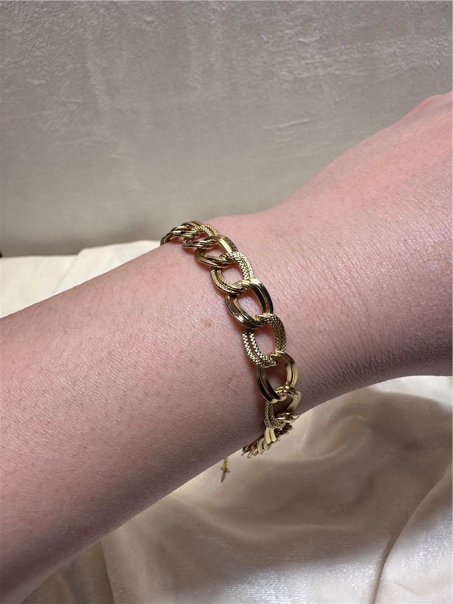 Çelik Bileklik Zinçir Model Gold 