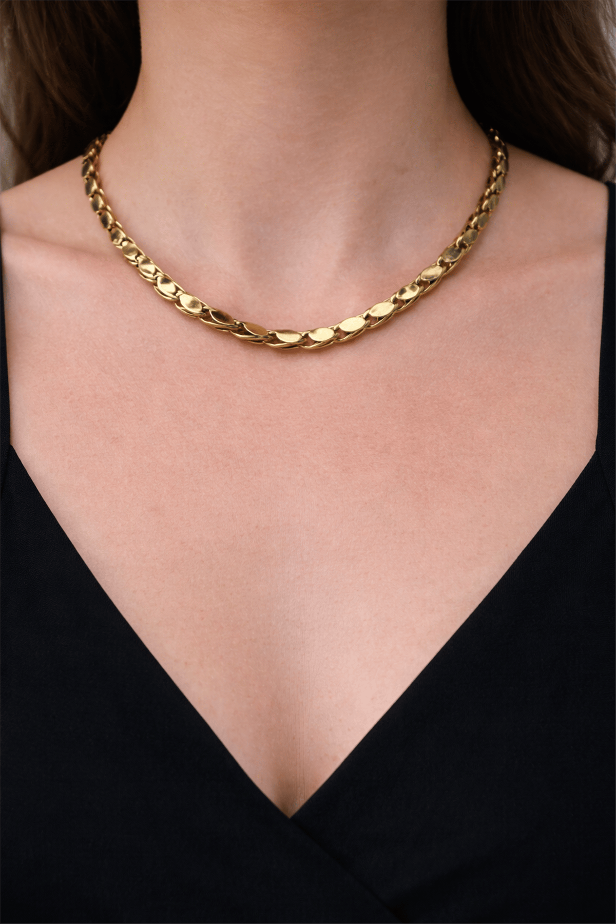 Çelik Gold Arpa Model 50Cm Zincir Model Kolye