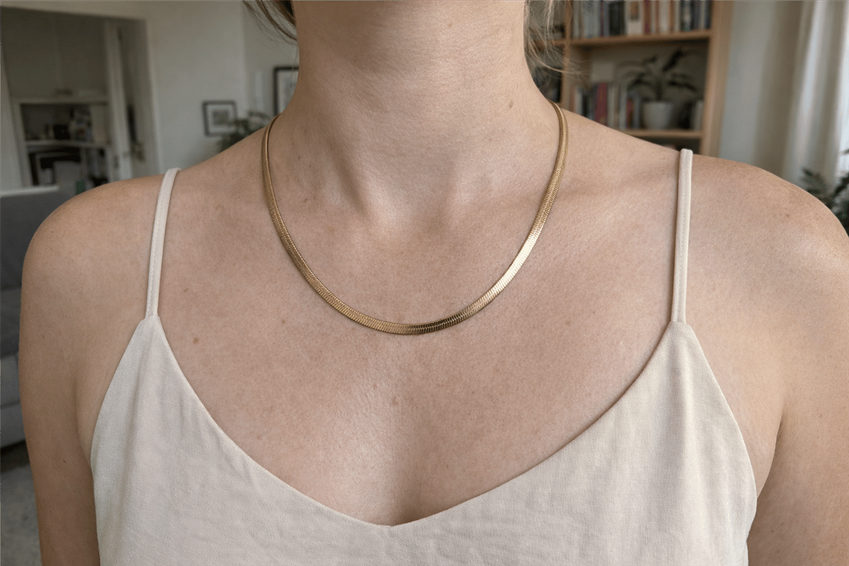 Çelik Gold Balık Sırtı Model Kolye 