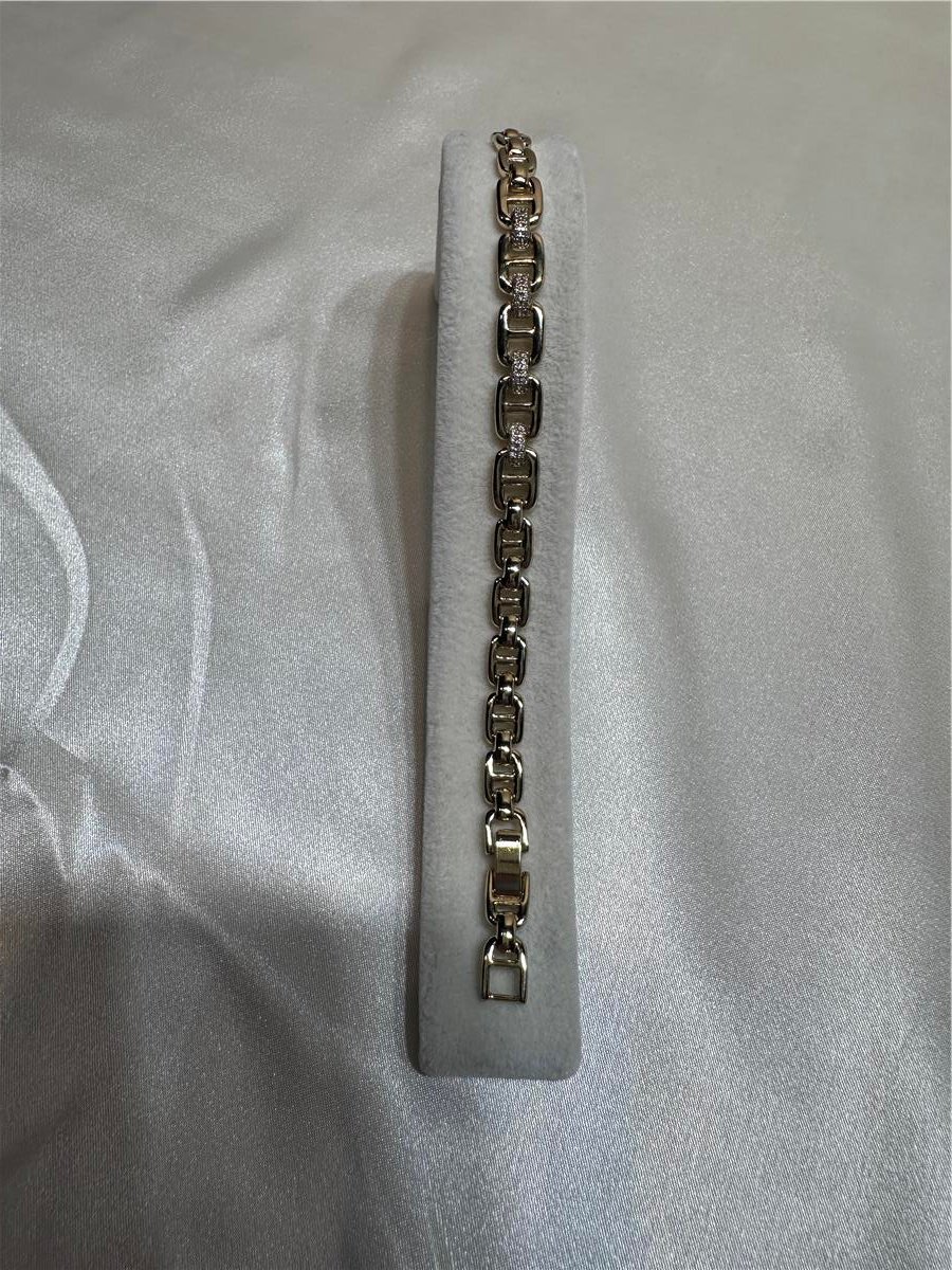 Gold 14.K Zirkon Taş İthal Şans Bileklik 