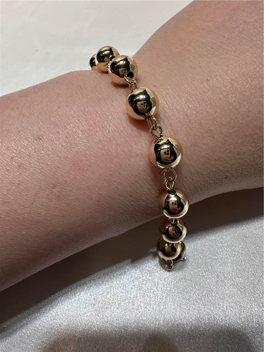 Gold  İthal 14.K Top Top Bileklik 