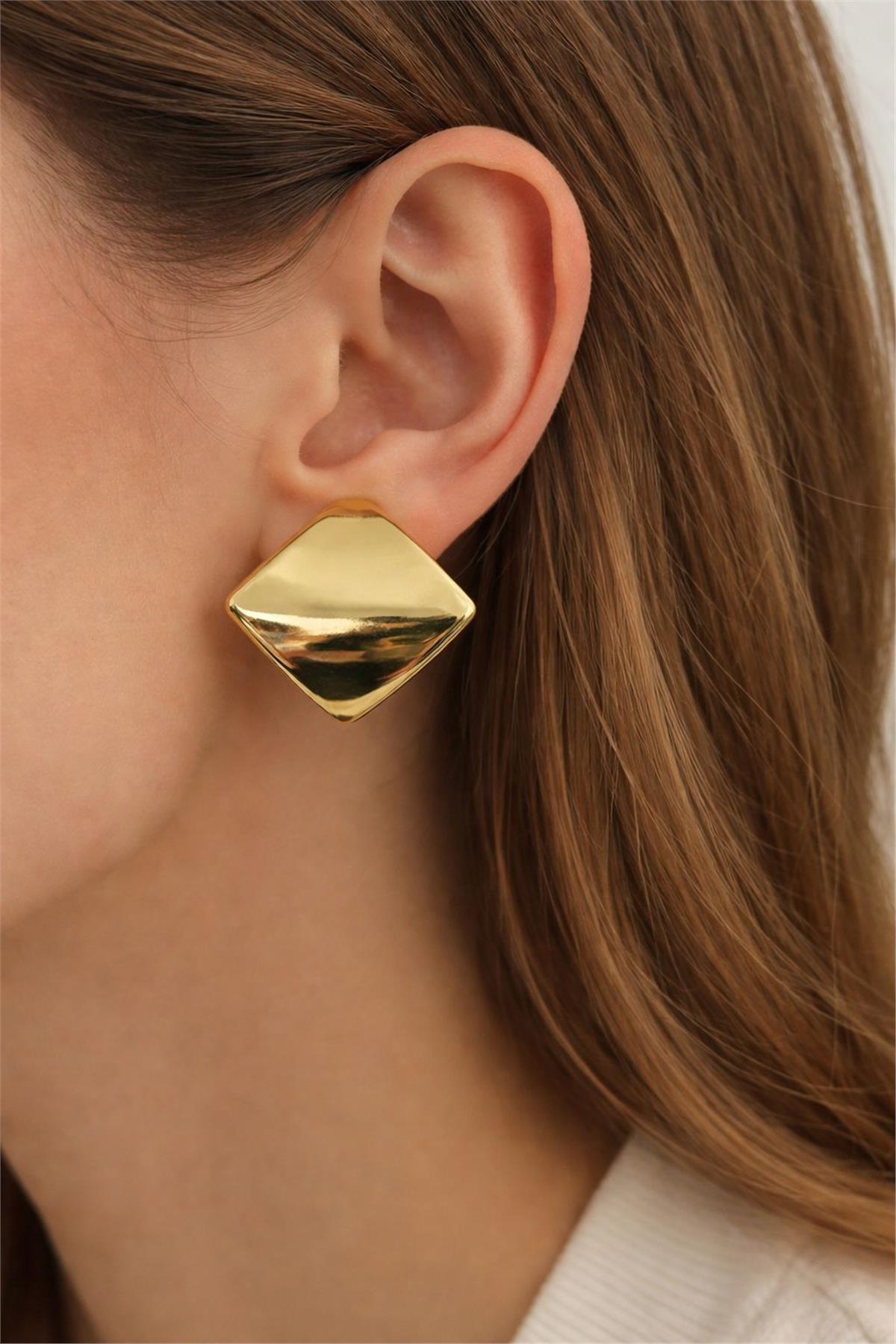 Gold Plaka Küpe 