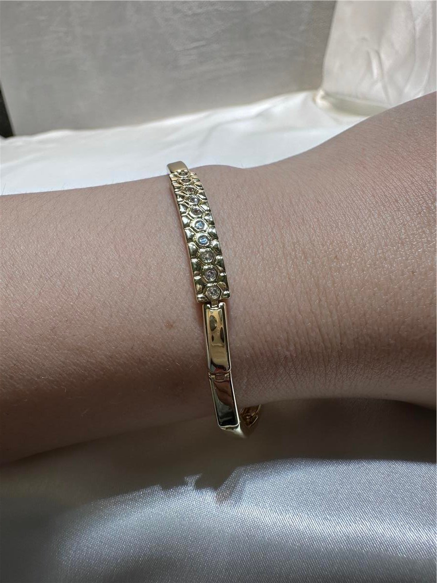 Gold Plaka  Taşlı Zirkon 14.K 