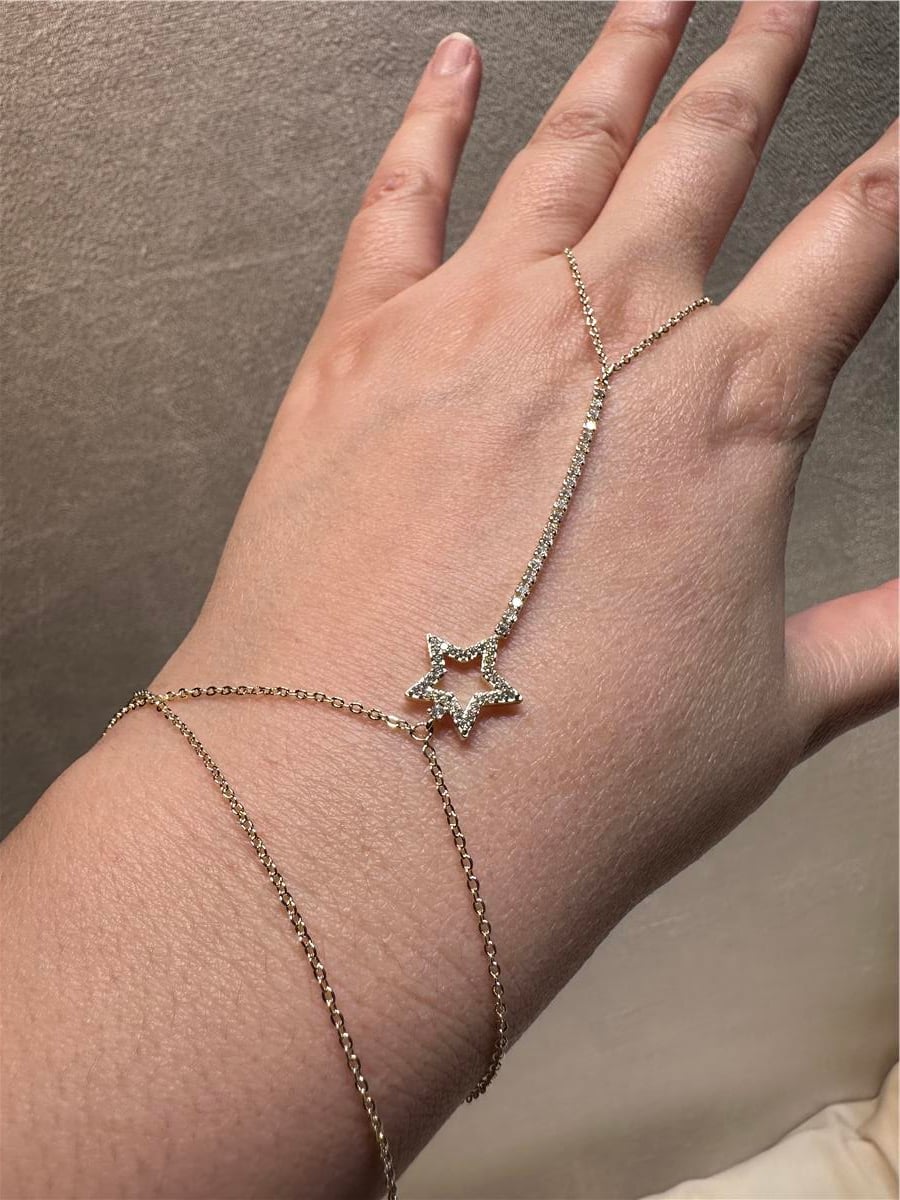 Gold Yıldız Model Zirkkon Taşlı Şahmeran 