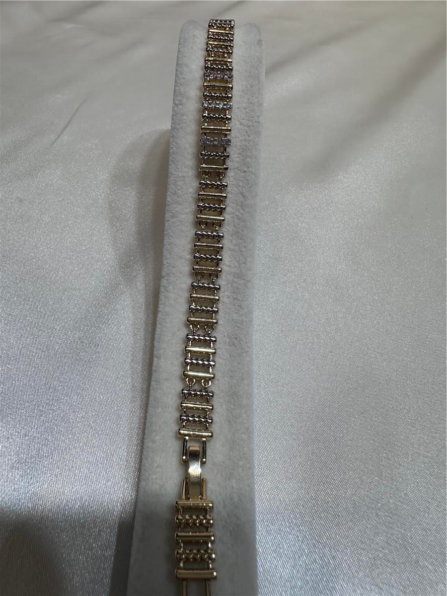 Gold Zirkon Taş İthal 14.K Alev Bileklik 