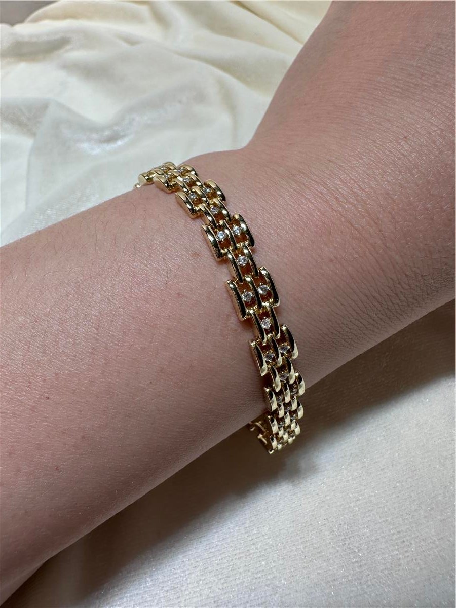 Gold Zirkon Taş İthal 14.Khasır Bileklik 