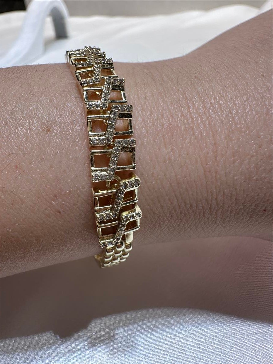 Gold Zirkon Taş İthal 14.K Gurmet Model Bileklik 