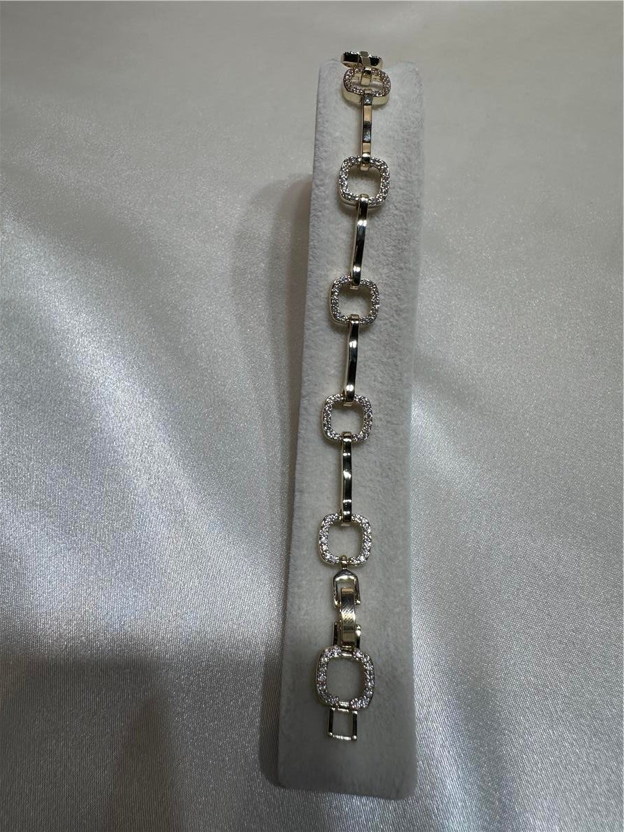 Gold Zirkon Taş Kare Model 14.K