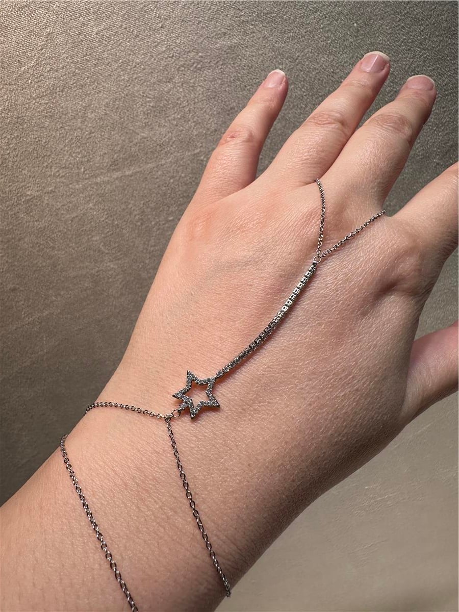 Gümüş Yıldız Model Zirkkon Taşlı Şahmeran 