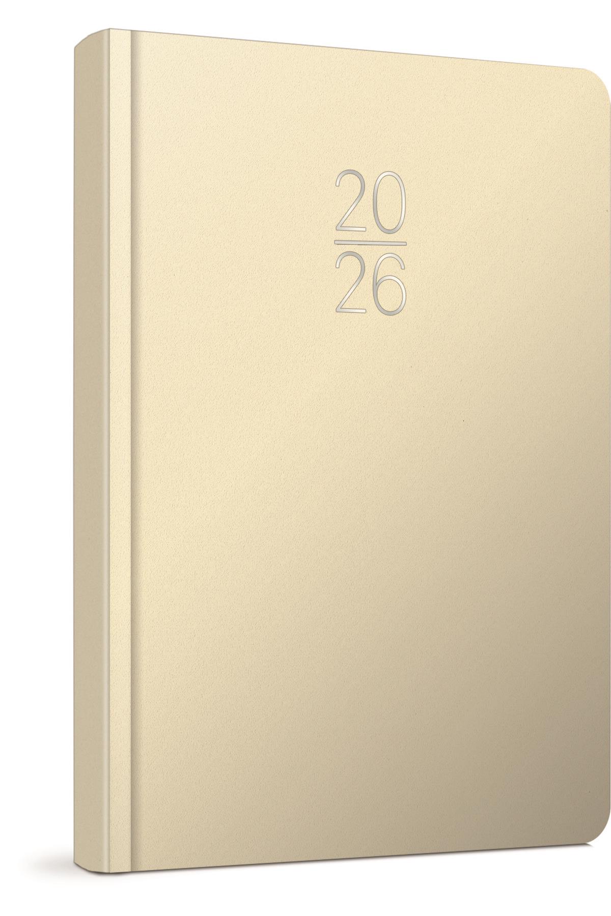 2026 100-ECK İplik Dikişli - Sert Kapak 14x20 Günlük Beyaz Ajanda