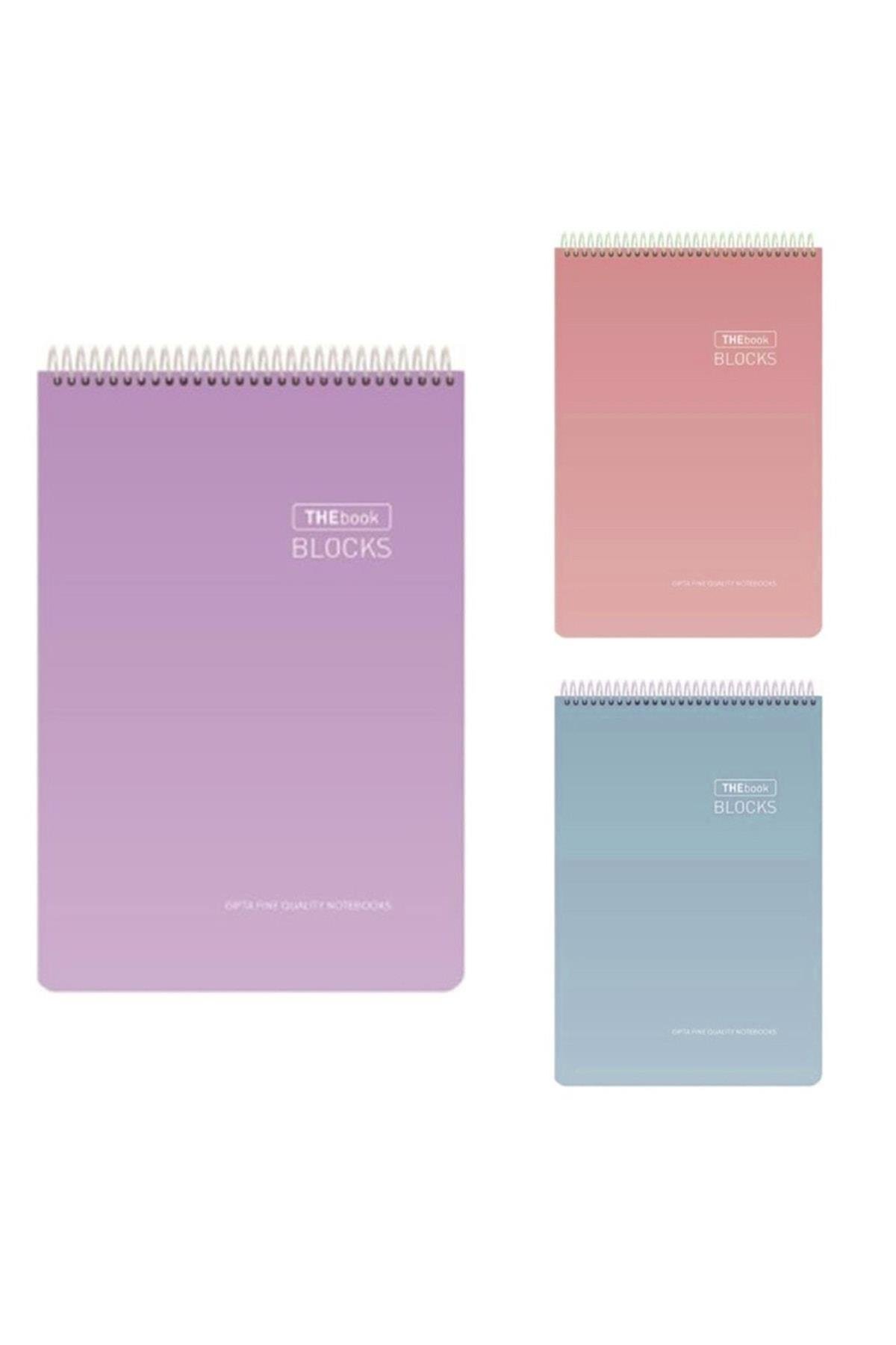 3'lü Kare Defter Seti 100 Yaprak A4 The Book Blocks