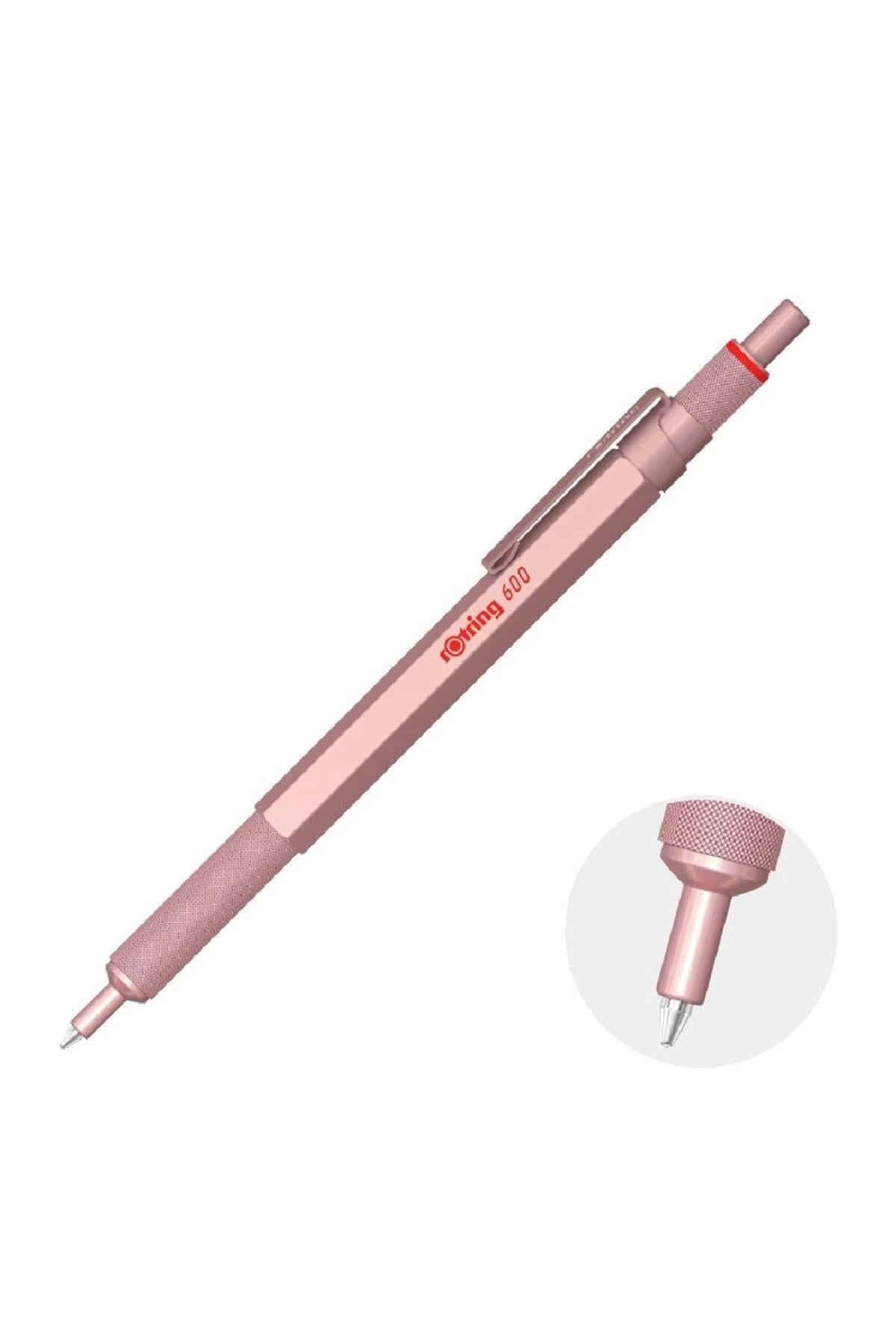 600 Metal Tükenmez Kalem Metalik Pembe Altın