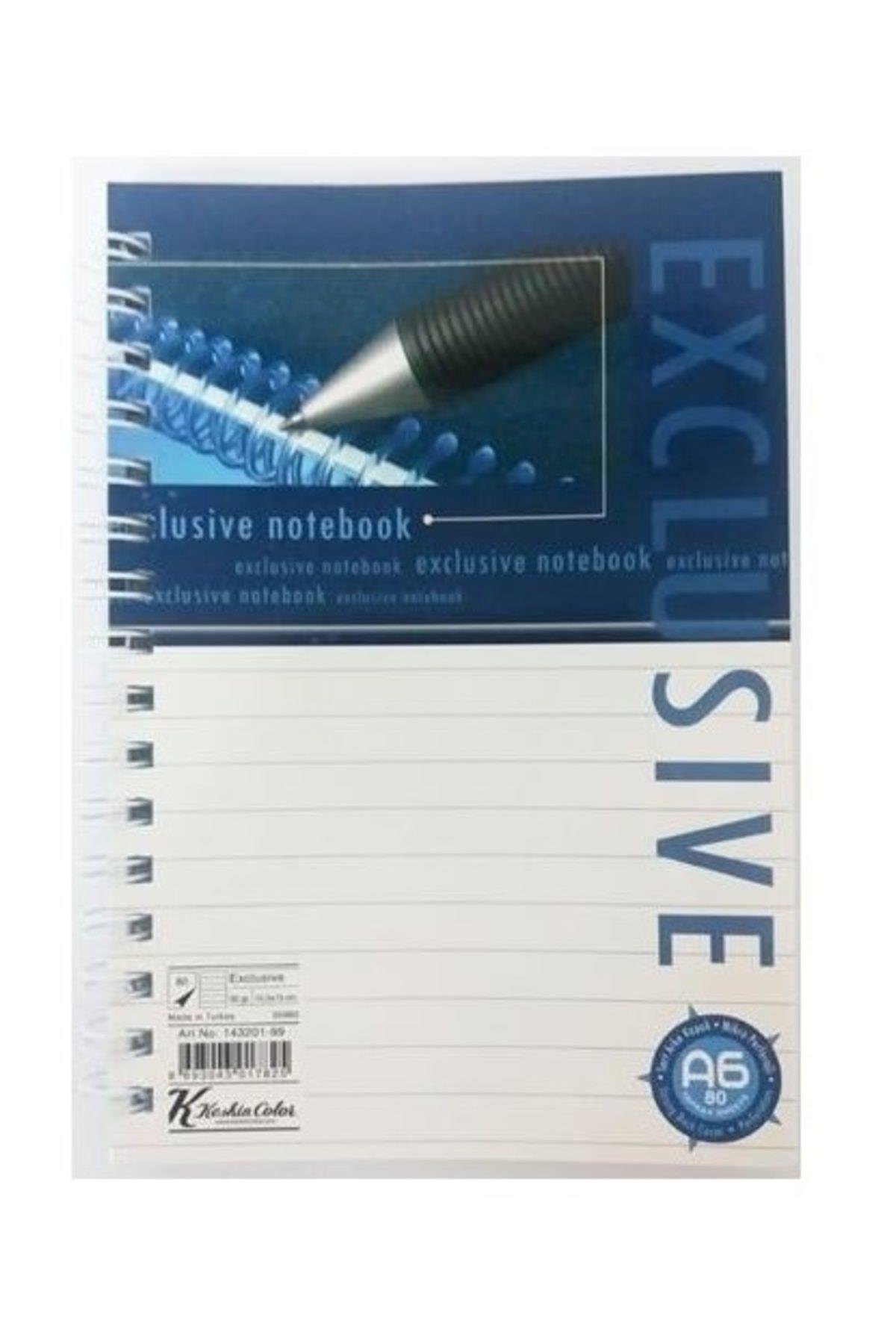 80 Yaprak A6 Exclusive Spiralli Karton Kapak Çizgili Defter 143201-99