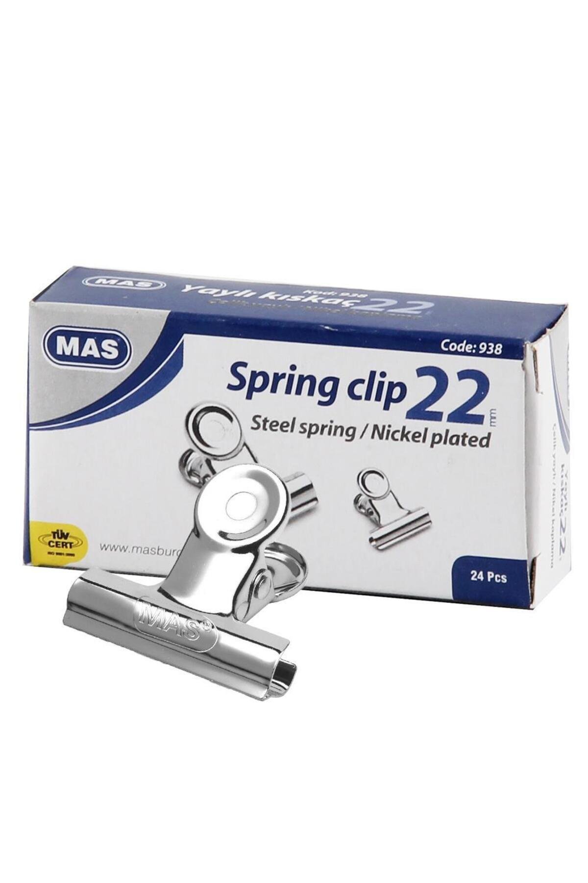 938 Metal Kıskaç 22 mm 24 Adet - Metalik Gri