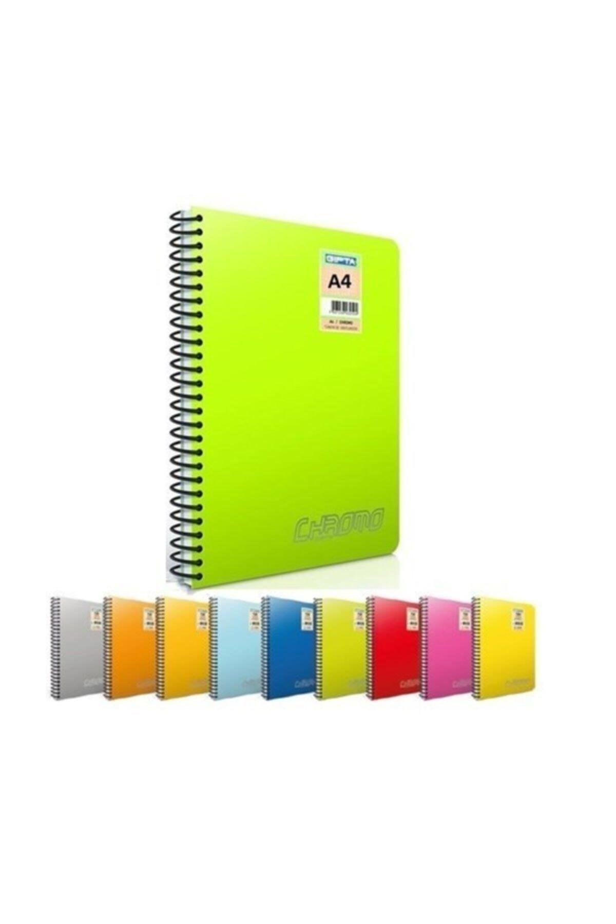 A4 Spiralli Defter Chromo Plastik Kapak Kareli 40 Yaprak 3-1977000-2012 (12 Li Paket)