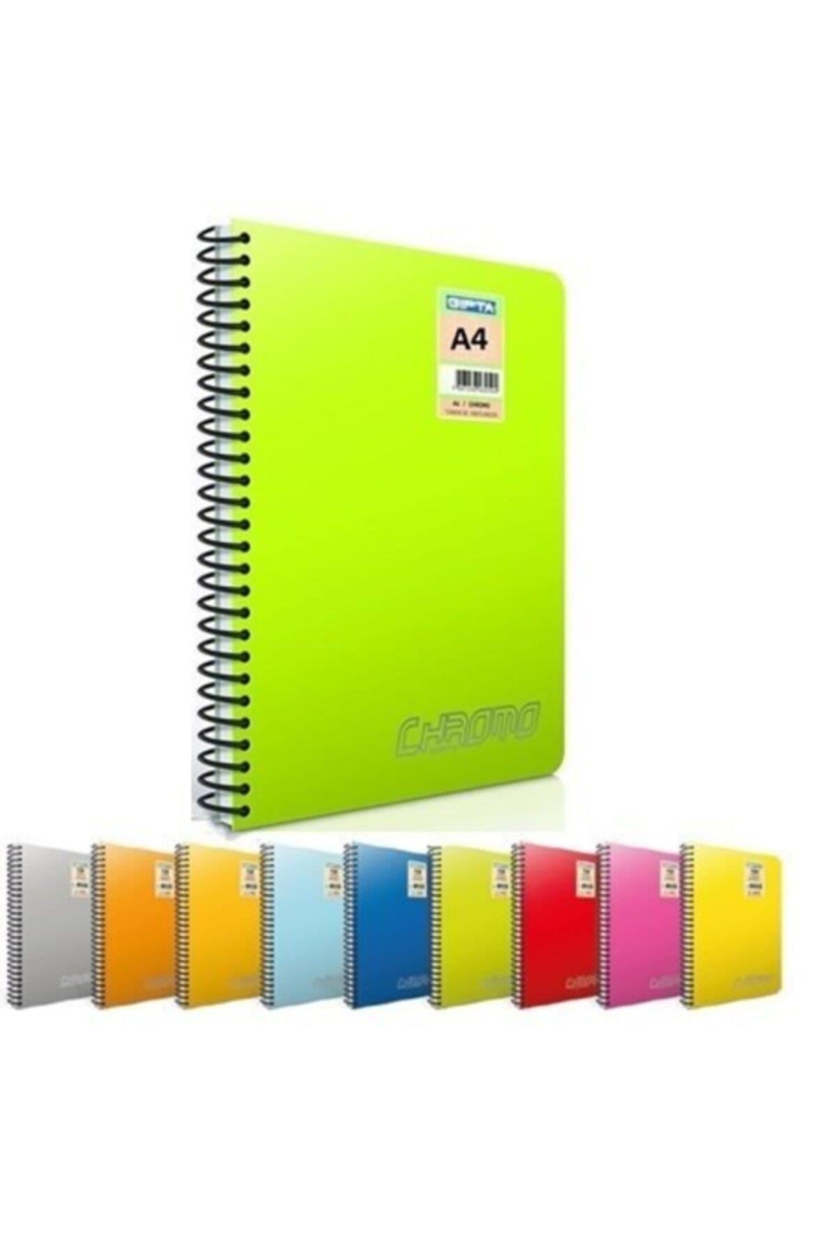 A4 Spiralli Defter Chromo Plastik Kapak Çizgili 40 Yaprak 3-1976000-2012 (12 Li Paket)