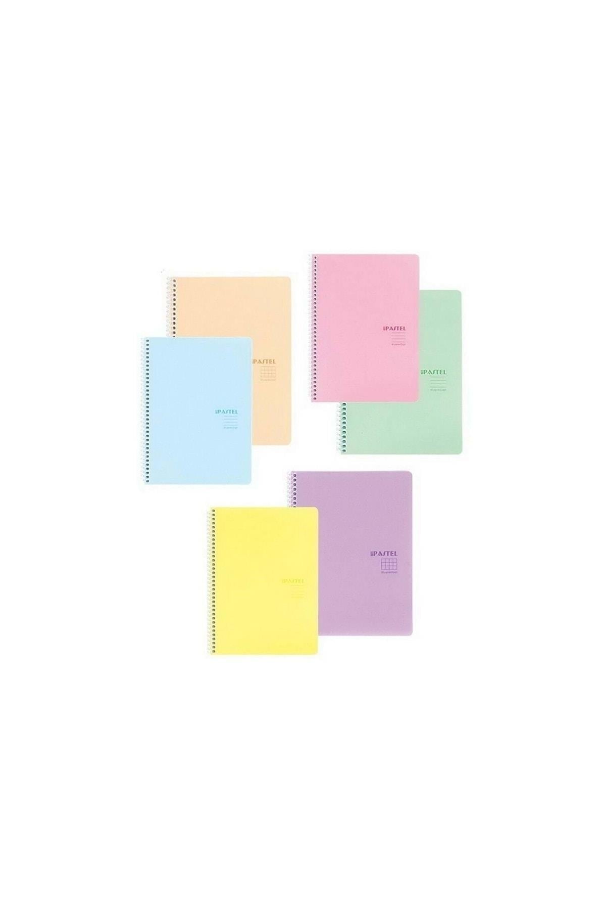 A5 72 Yp. Çizgili Pp. Kp. Spiralli Pastel Show Defter