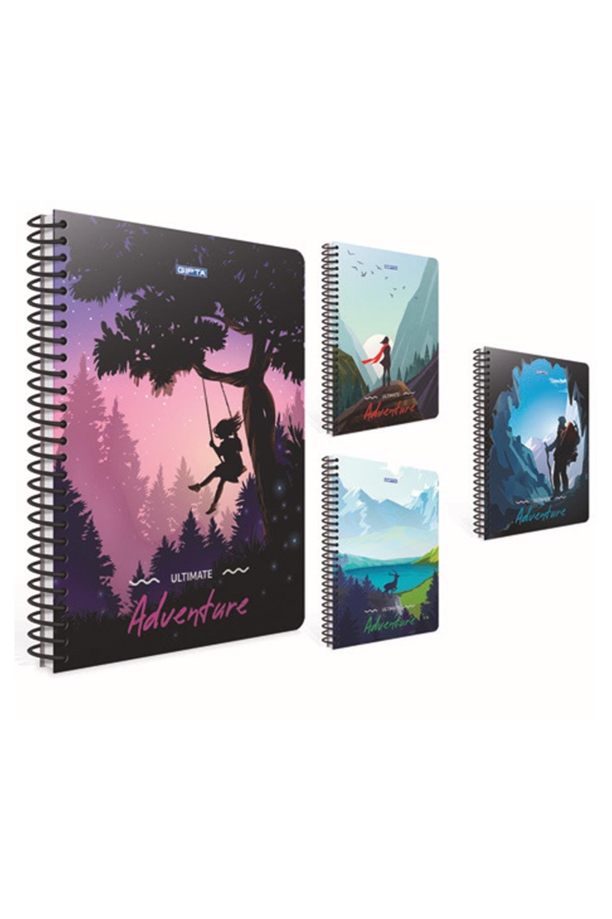Advanture A4 Spiralli Karton Kapak 80 Yaprak Kareli Defter (4 LÜ PAKET)