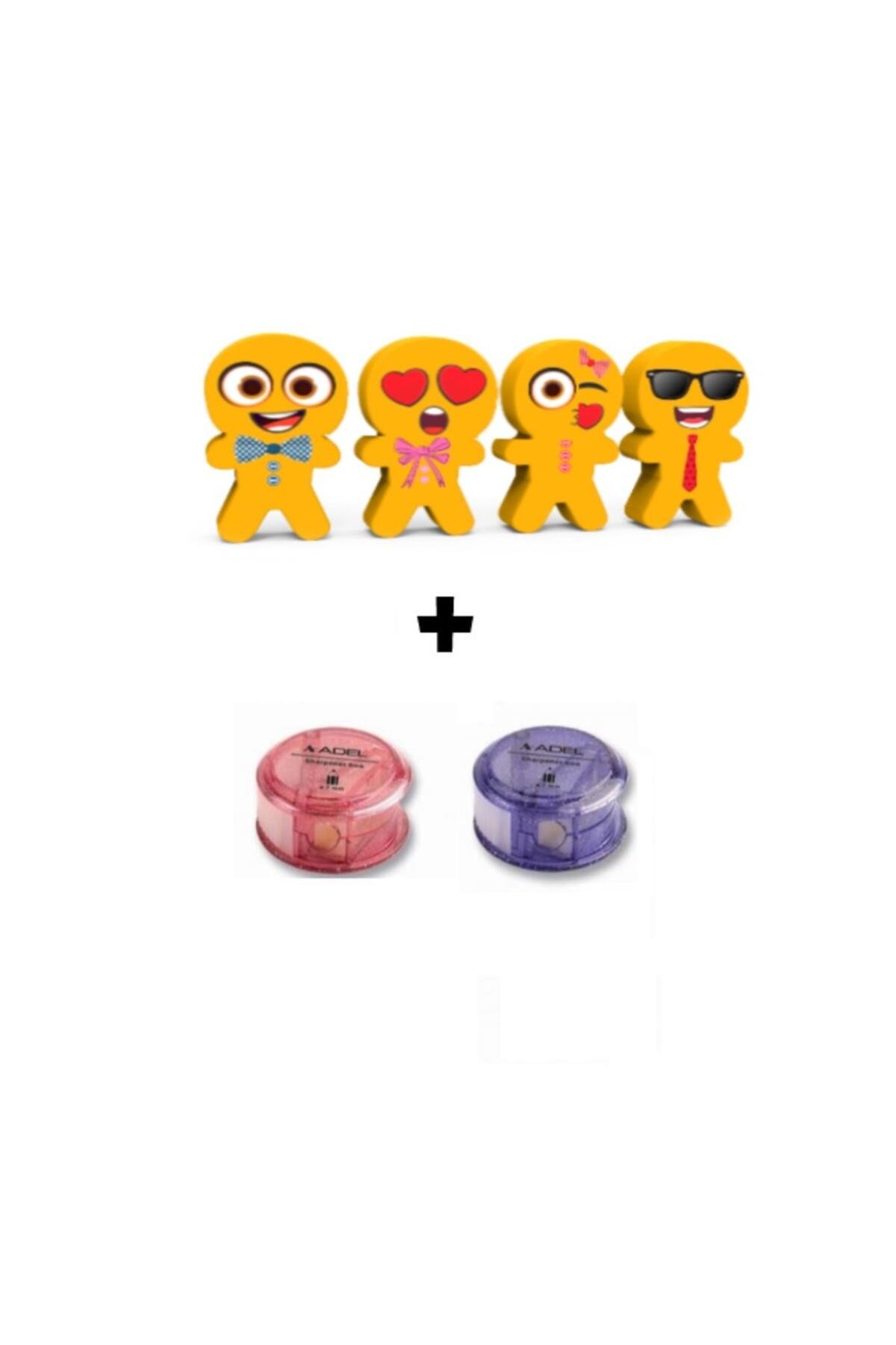 ART.57 FUNNY FACE 4 ADET SİLGİ VE SİMLİ 2 ADET KALEMTRAŞ SETİ (KIZ ÖĞRENCİ)