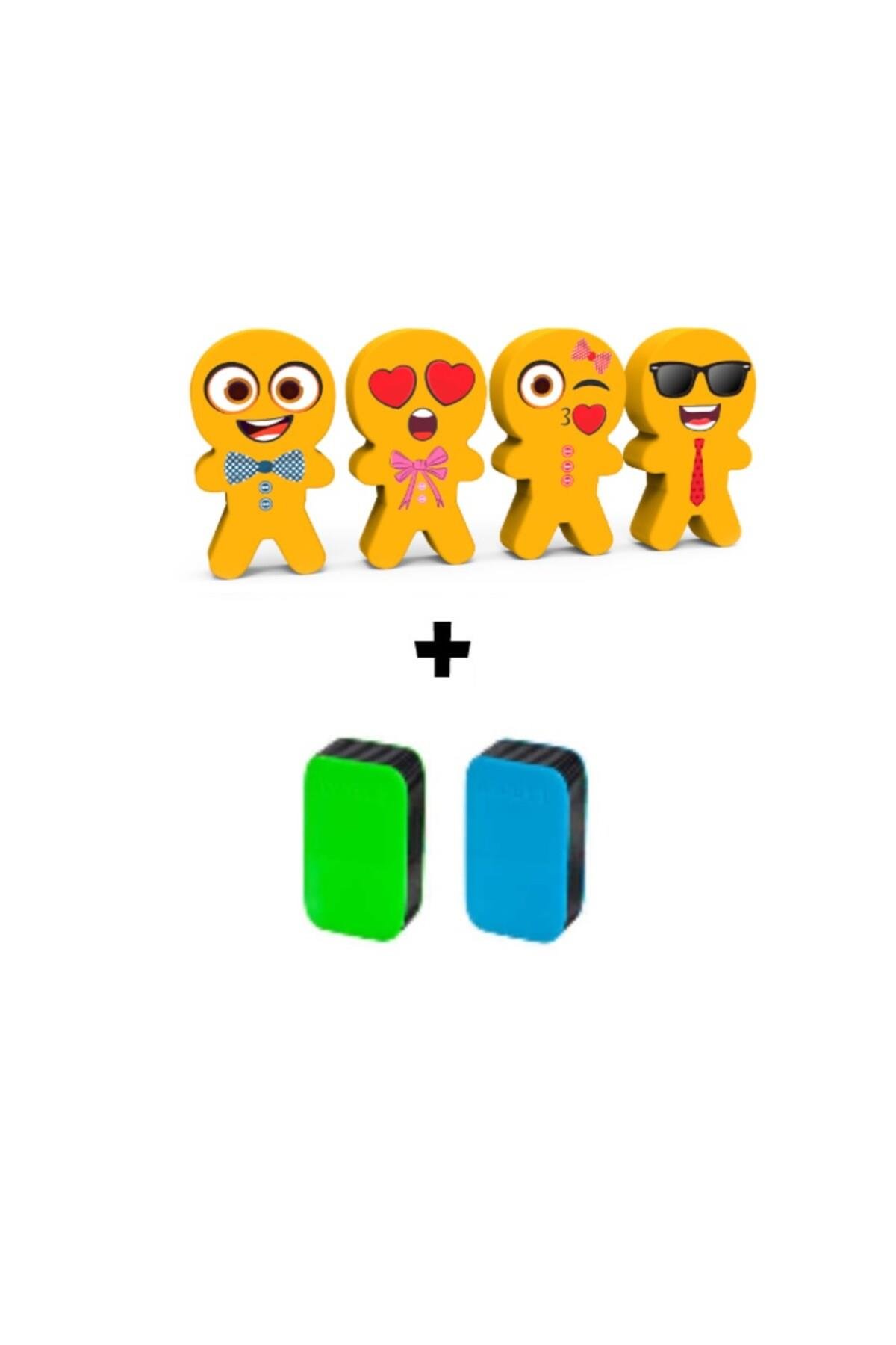 ART.57 FUNNY FACE SERİSİ 4 ADET SİLGİ VE 2 ADET PRIME KALEMTRAŞ SETİ 1 (ERKEK ÖĞRENCİ )
