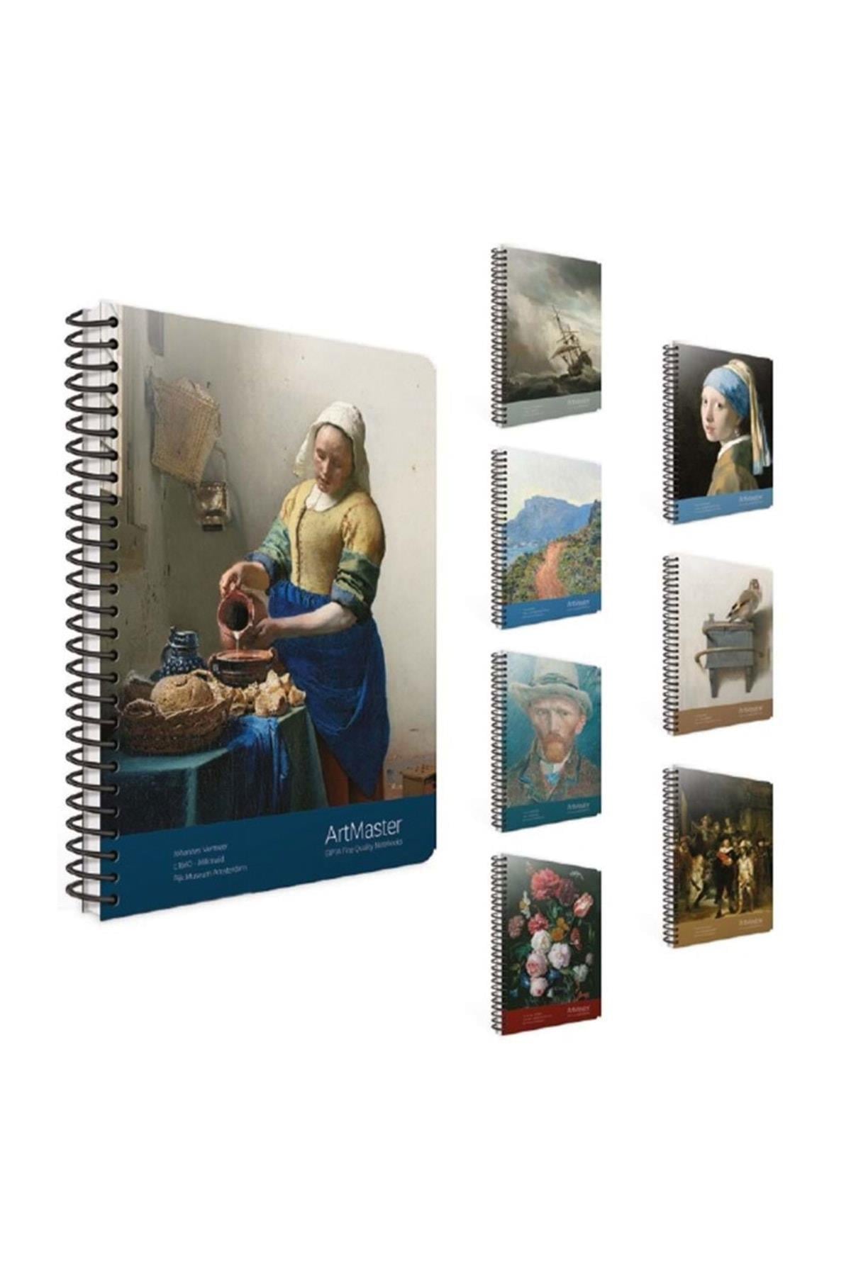 Art Master Spiralli Karton Kapak Defter 19x26 Kareli