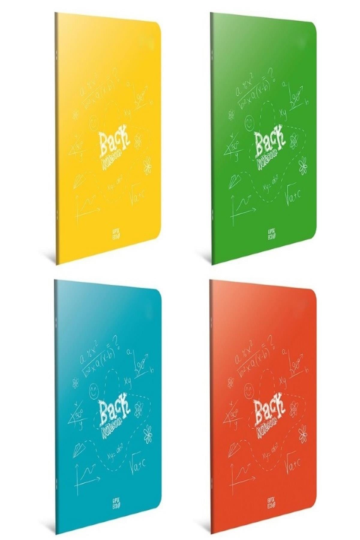 Back A4 100 Yaprak Plastik Kapak Dikişli Defter Çizgili 4 Adet