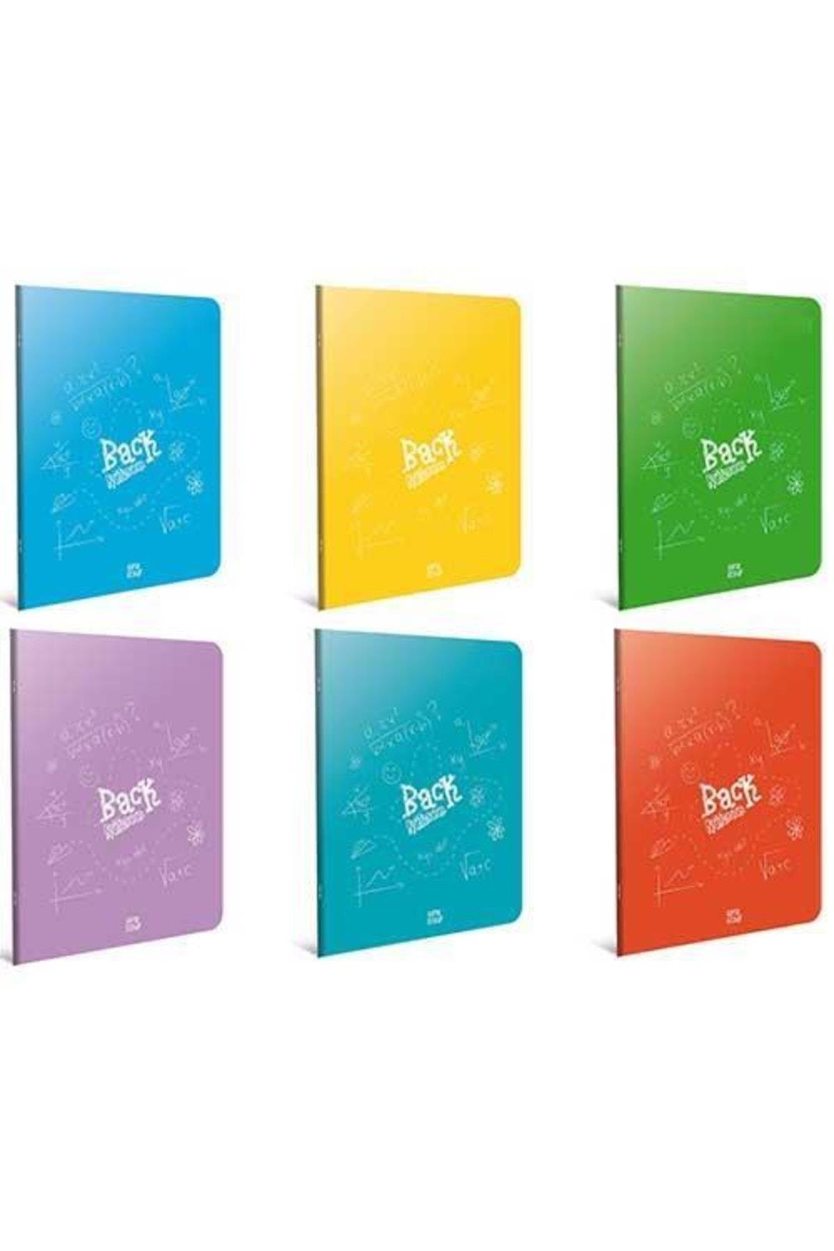 Back Tel Dikiş Plastik Kapak Defter A5 80 Yaprak Çizgili Küçük 12 Li