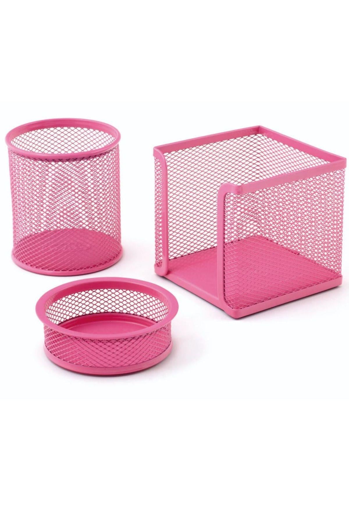 BİON ÜÇLÜ MASAÜSTÜ SETİ PEMBE 9305 (CANLI RENKLER)