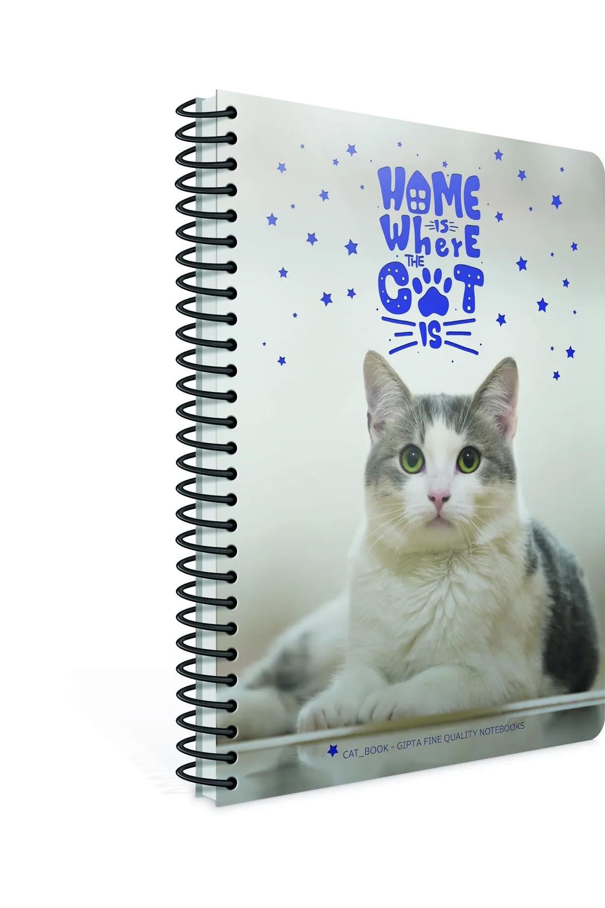 Cat-book Spiralli Plastik Kapak Defter A4 120 Yaprak Kareli