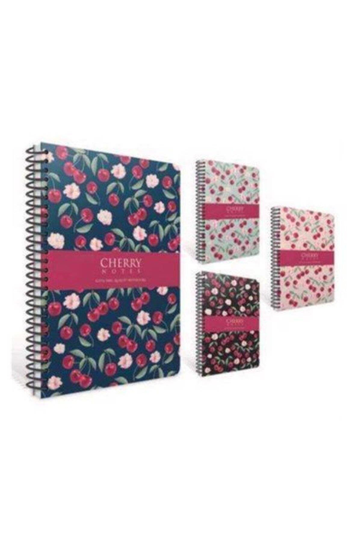 Cherry Spiralli Sert Kapak Not Defteri 17X24 Cm 120 Yaprak Kareli 6372 (Karışık Renk 1 Adet)