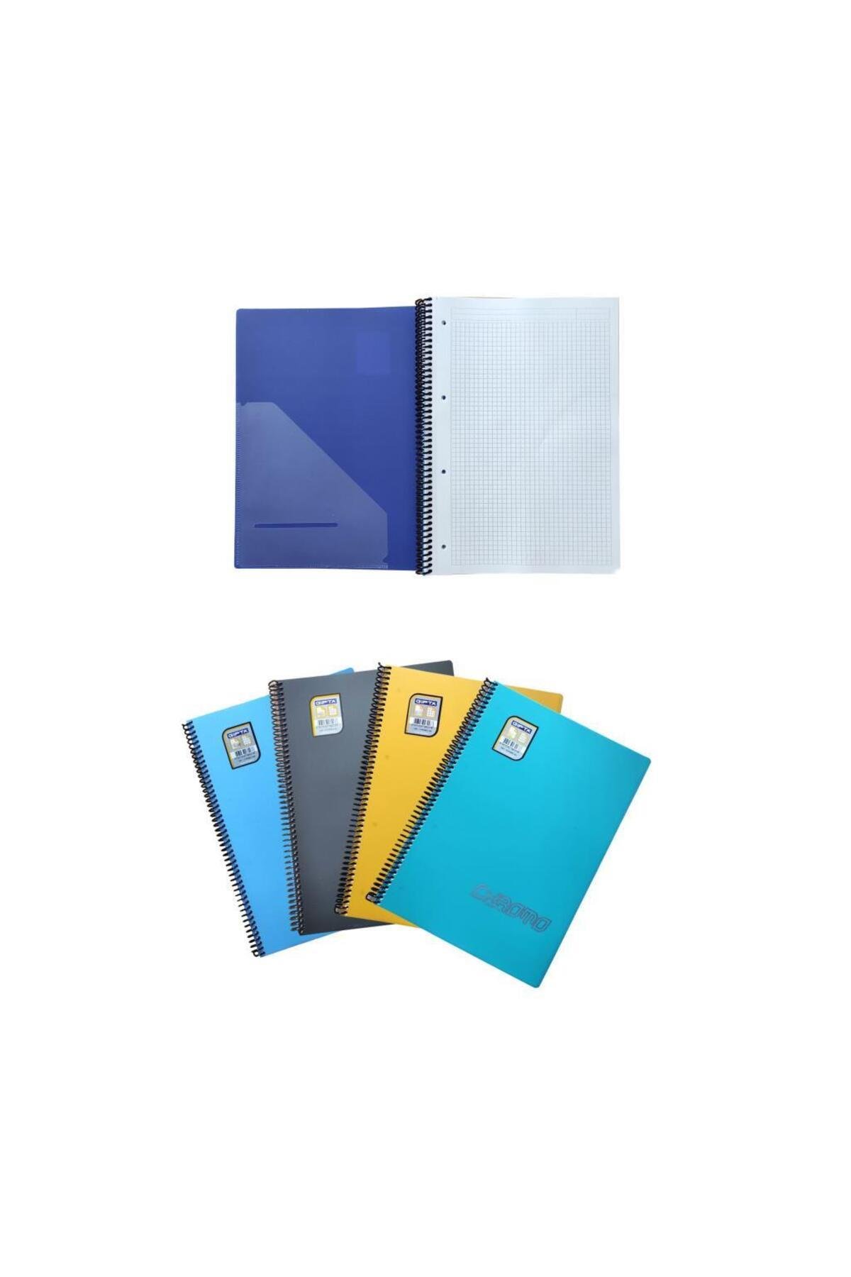 Chromo 100 Yp. A4 Spiralli Pp. Kapak Defter Kareli 4'lü