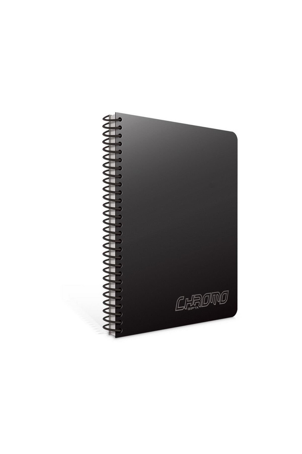 Chromo A4 160 Yaprak Plastik Kapak Spiralli Defter (1343) Çizgili Siyah