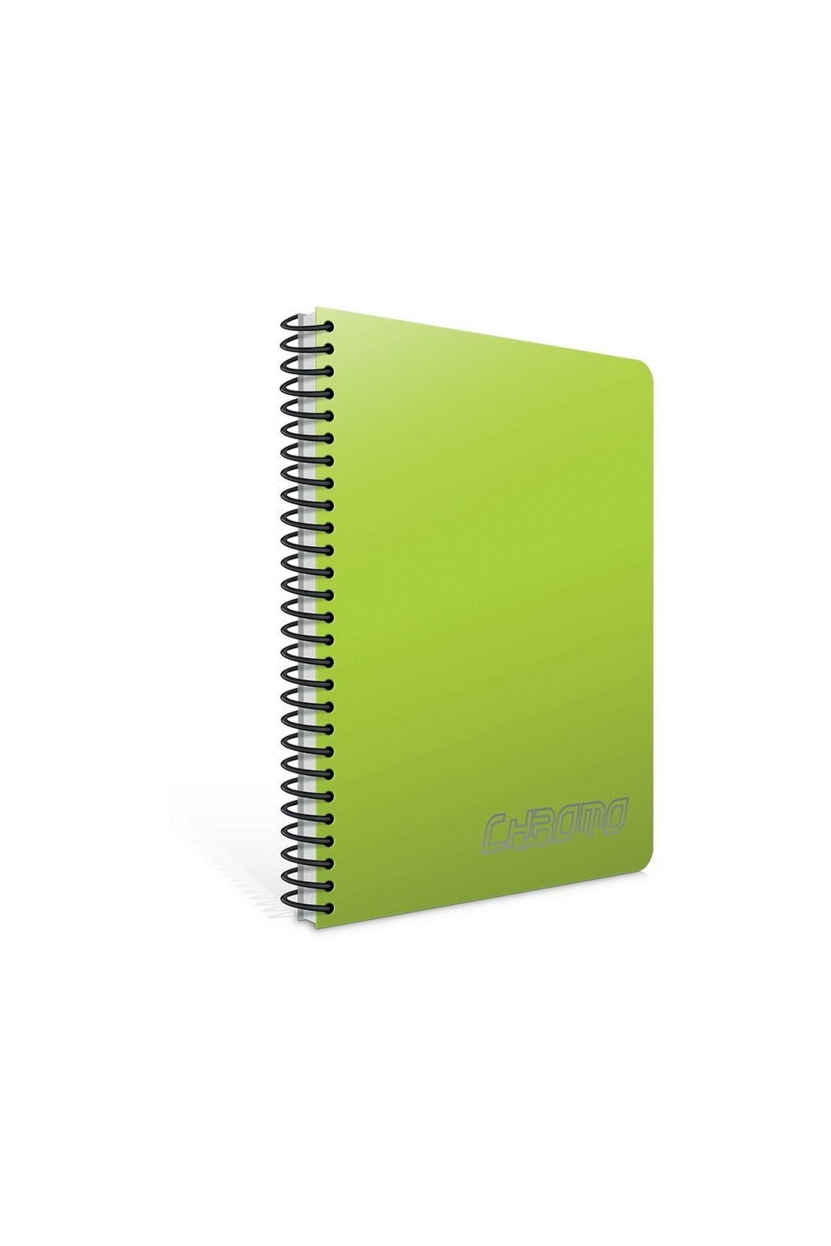 Chromo A4 60 Yaprak Plastik Kapak Spiralli Defter (2064) Çizgisiz Yeşil