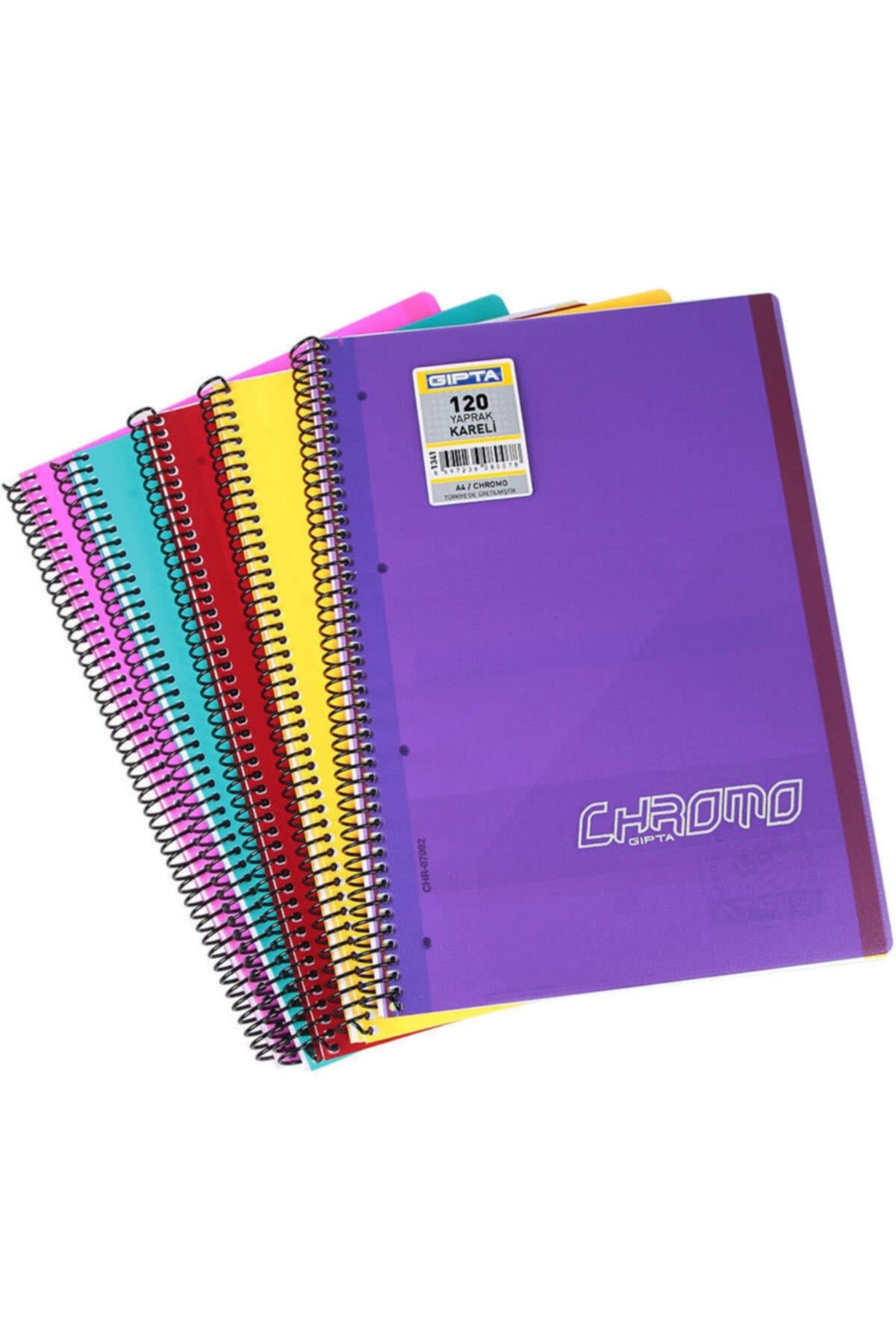 Chromo A4 Spiralli Pp Kapak Defter 120 Yaprak Kareli (3 Lü Paket) 1341