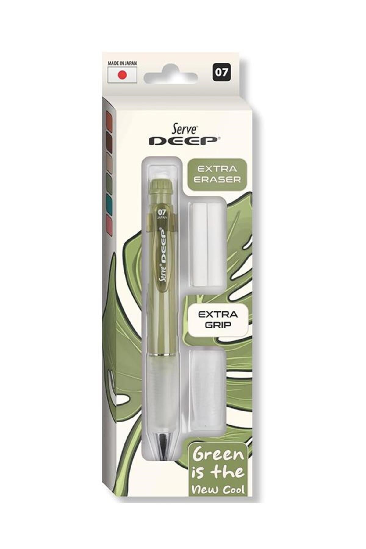 Deep Mekanik Kurşun Kalem 07mm ve Silgi Yedekli Set Yaprak Yeşili