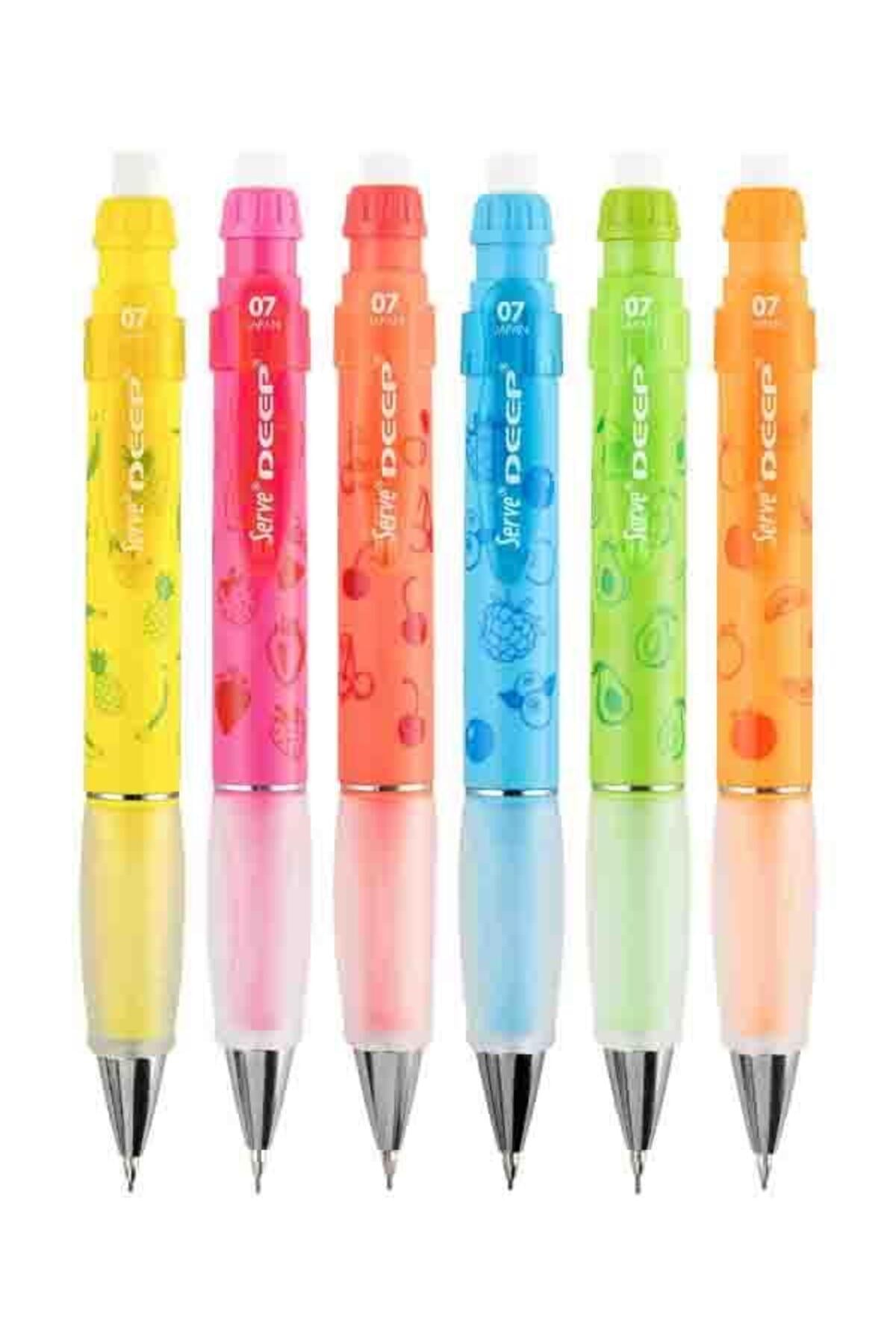 Deep Mekanik Uçlu Kalem 0.7 mm Meyve Serisi - 6'lı Set