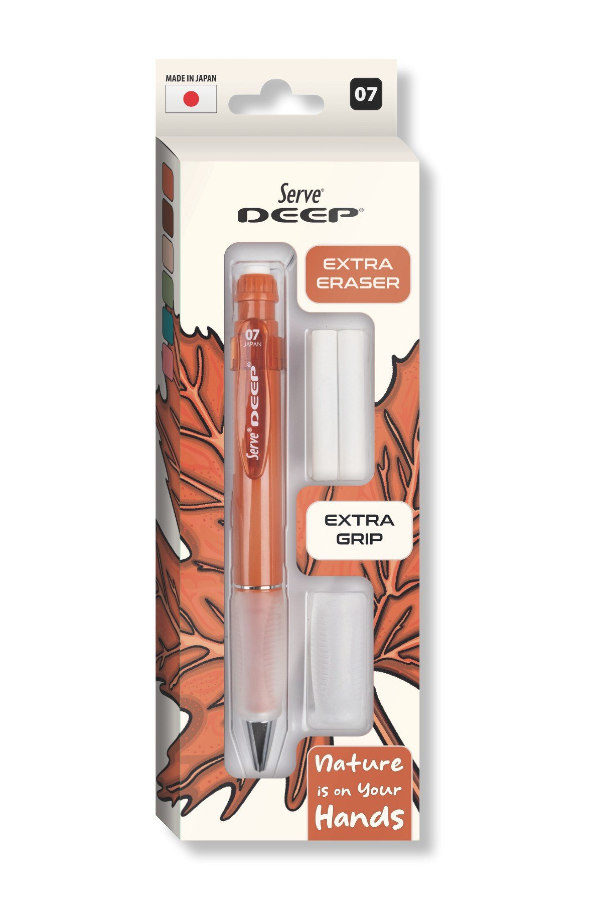 Deep Versatil Kalem 07mm- Toprak Tonları - Yedekli Set (Grip ve Silgi)