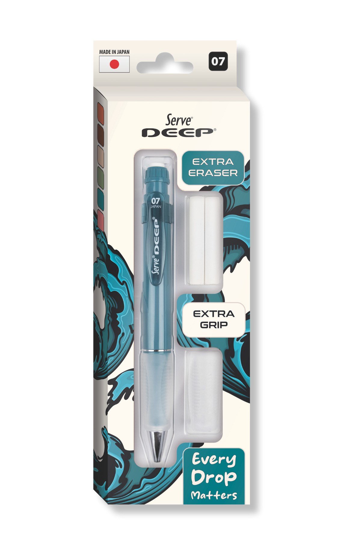Deep Versatil Kalem 07mm- Toprak Tonları - Yedekli Set (Grip ve Silgi)