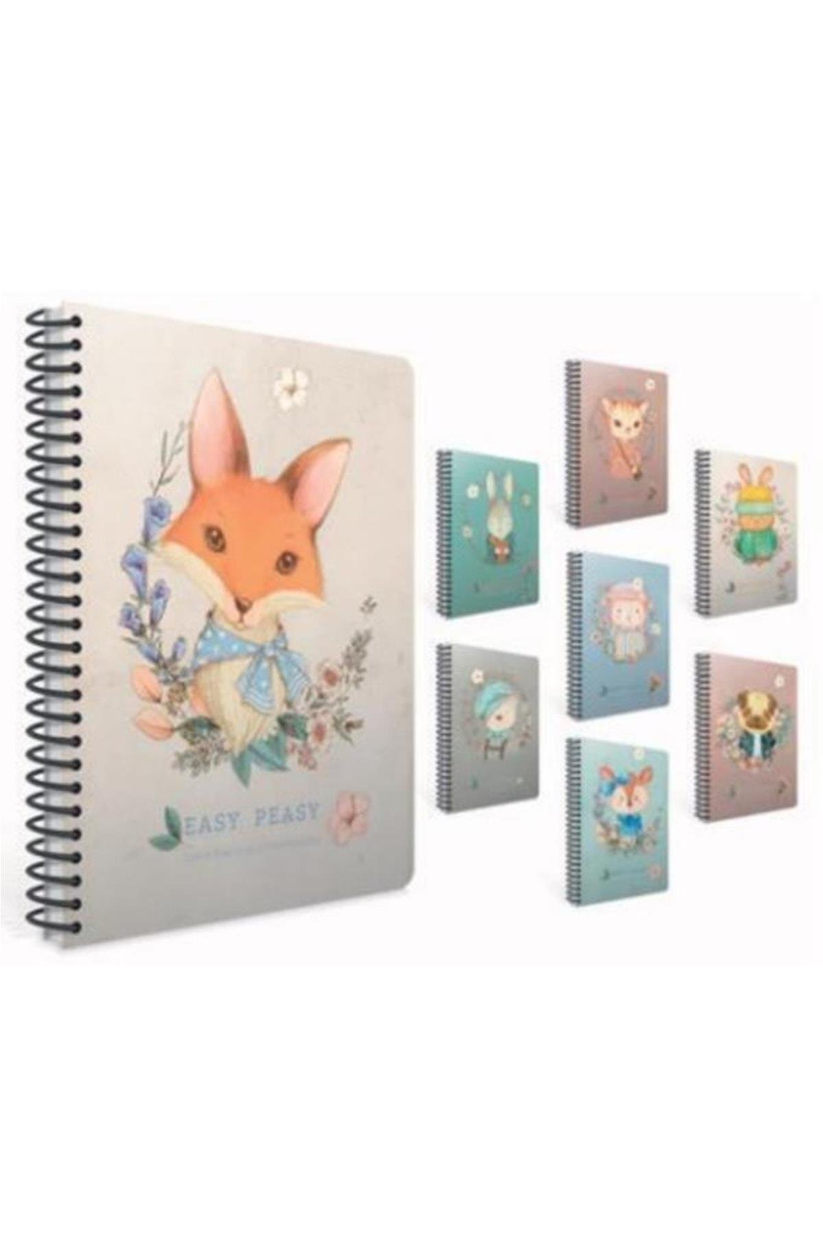 Easy Notes A4 Spiralli Karton Kapak Defter 80 Yp. Kareli