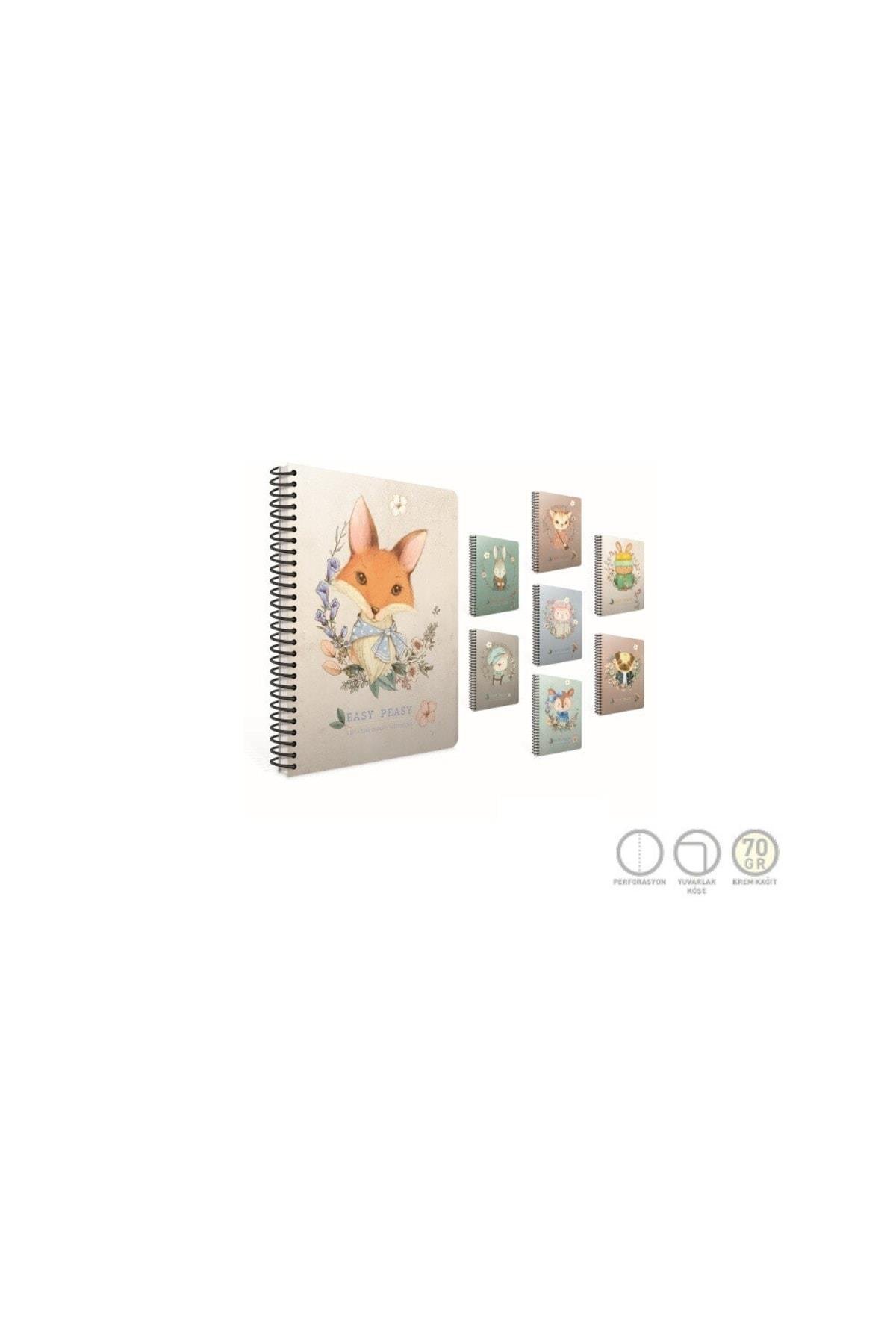 Easy Notes Spiralli Karton Kapak Defter A4 80 Yaprak Kareli (4 Lü Paket) 4746