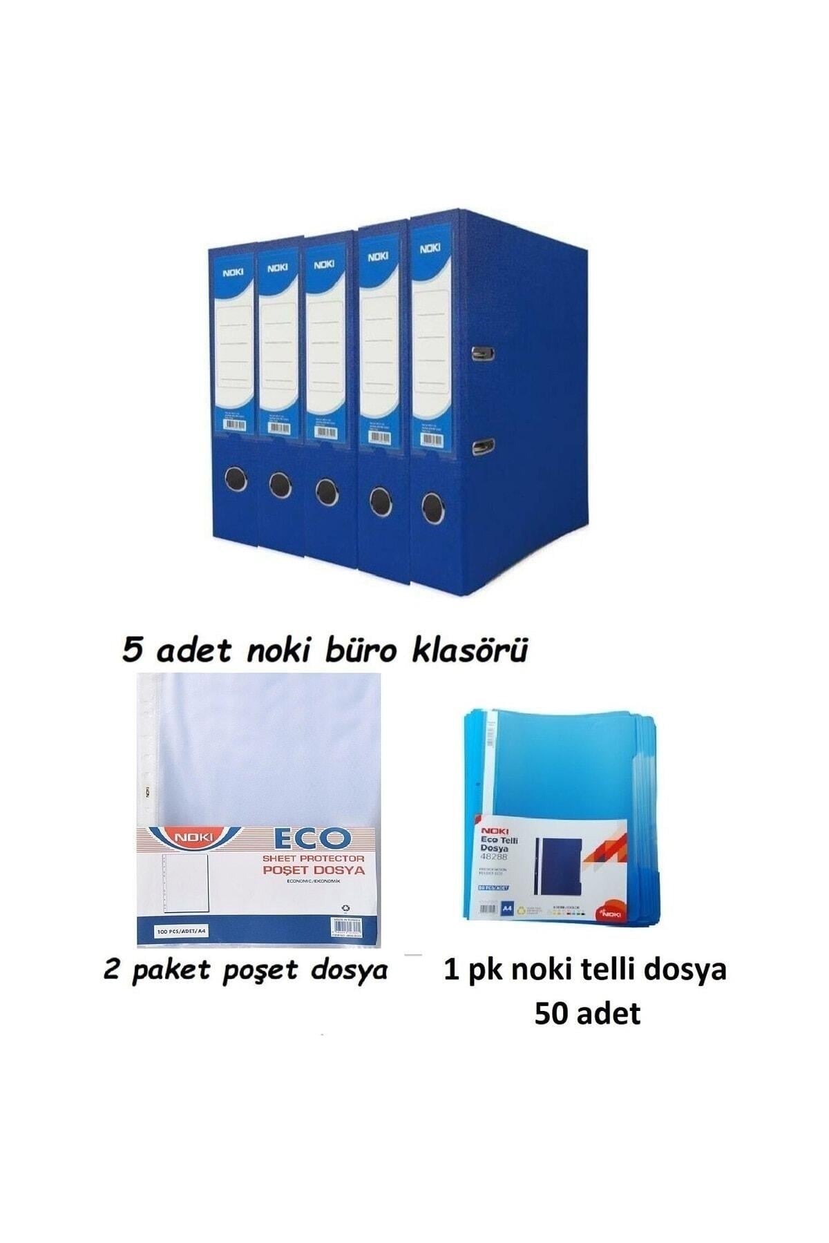 Eco Ofis Seti 5 Li Geniş Mavi Klasör+50 Li Telli Dosya+ 100 Lü Poşet Dosya