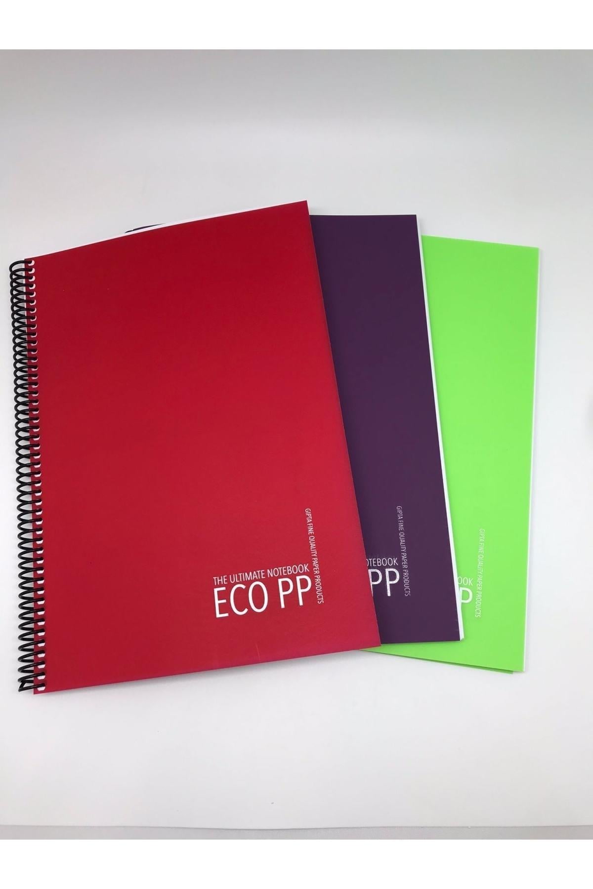 Eko Pp Spiralli Pp Kapak Defter A4 120 Yaprak Kareli 3'lü