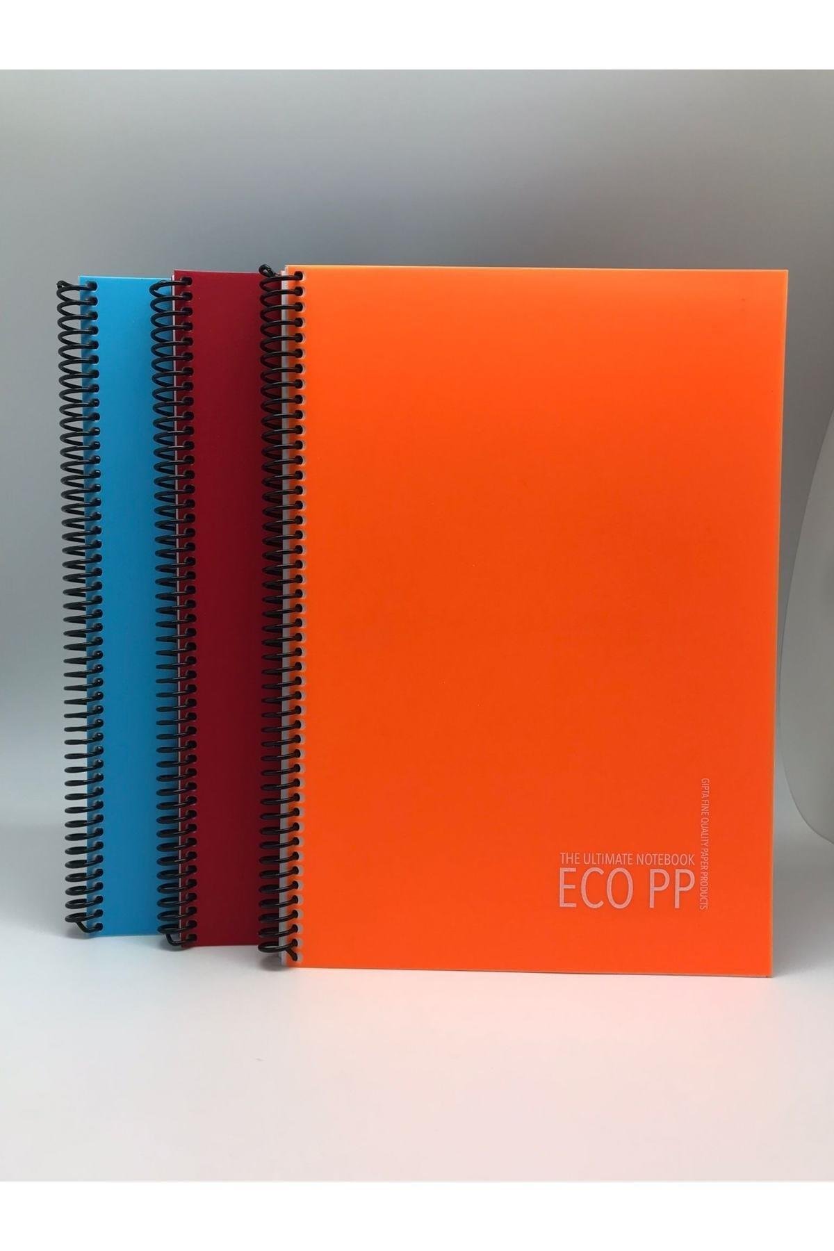 Eko Pp Spiralli Pp Kapak Defter A4 120 Yaprak Kareli 3'lü
