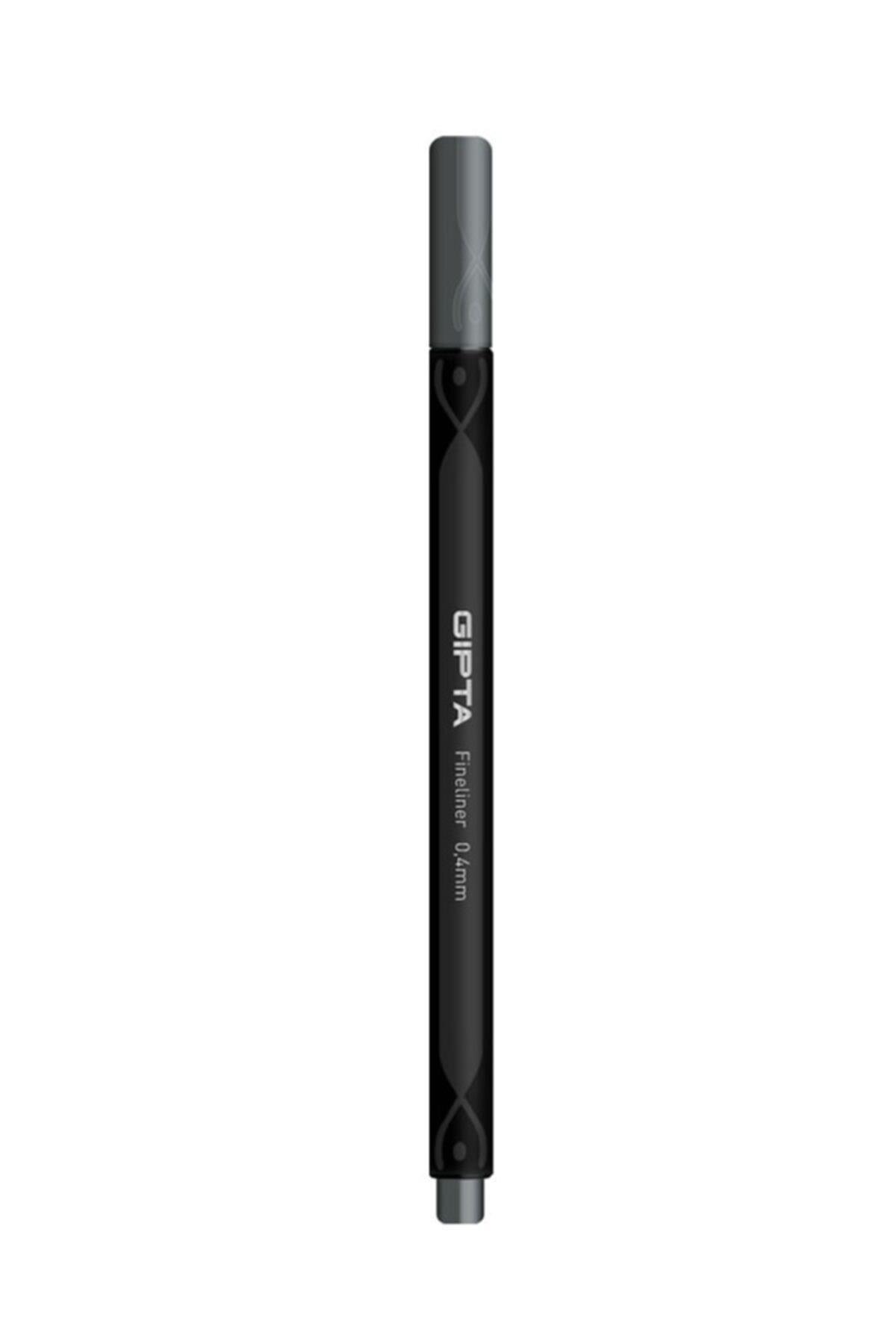 Fineliner Ince Keçe Uçlu Kalem 0,4 Mm Karton Kutu Üçgen Gri (12 Li Paket) K600015