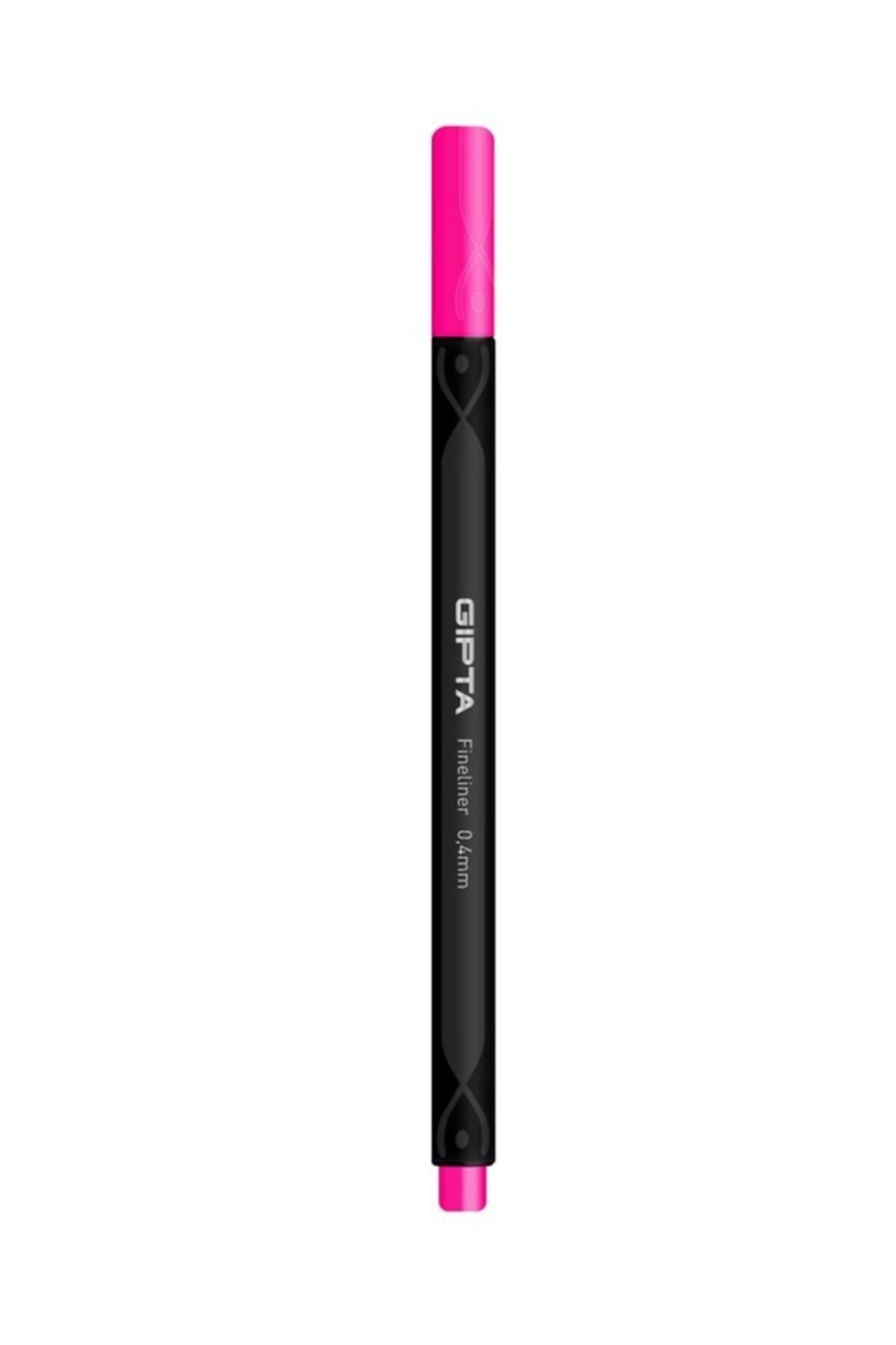 Fineliner Ince Keçe Uçlu Kalem 0,4 Mm Karton Kutu Üçgen Şeker Pembe (12 Li Paket) K600007