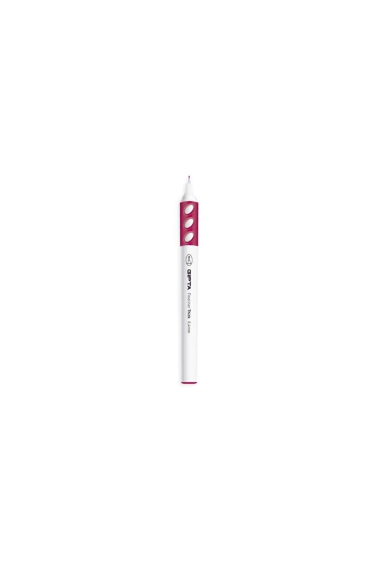Fineliner Ince Keçe Uçlu Kalem Thick 0.4mm Yuvarlak Gövde Bordo
