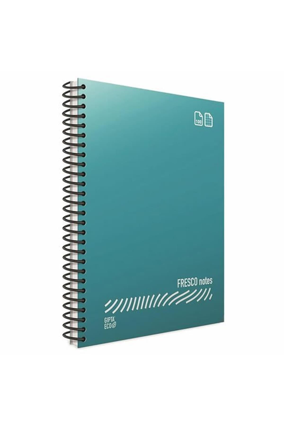 Fresco Spiralli Düz Plastik Defter A4 120 YP Kareli 4939 (12 adet)