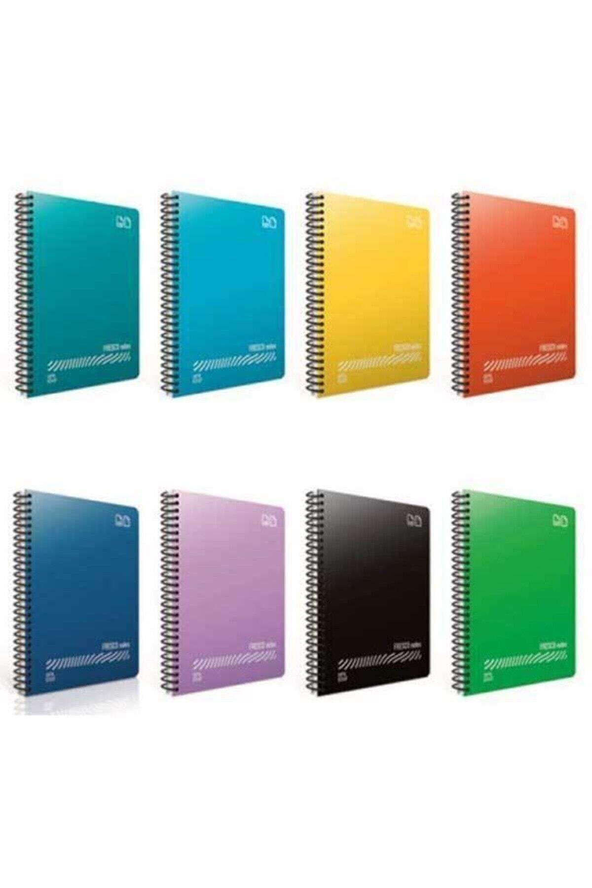 Fresco Spiralli Düz Plastik Defter A4 60 Yaprak Çizgili (12 Li Paket)